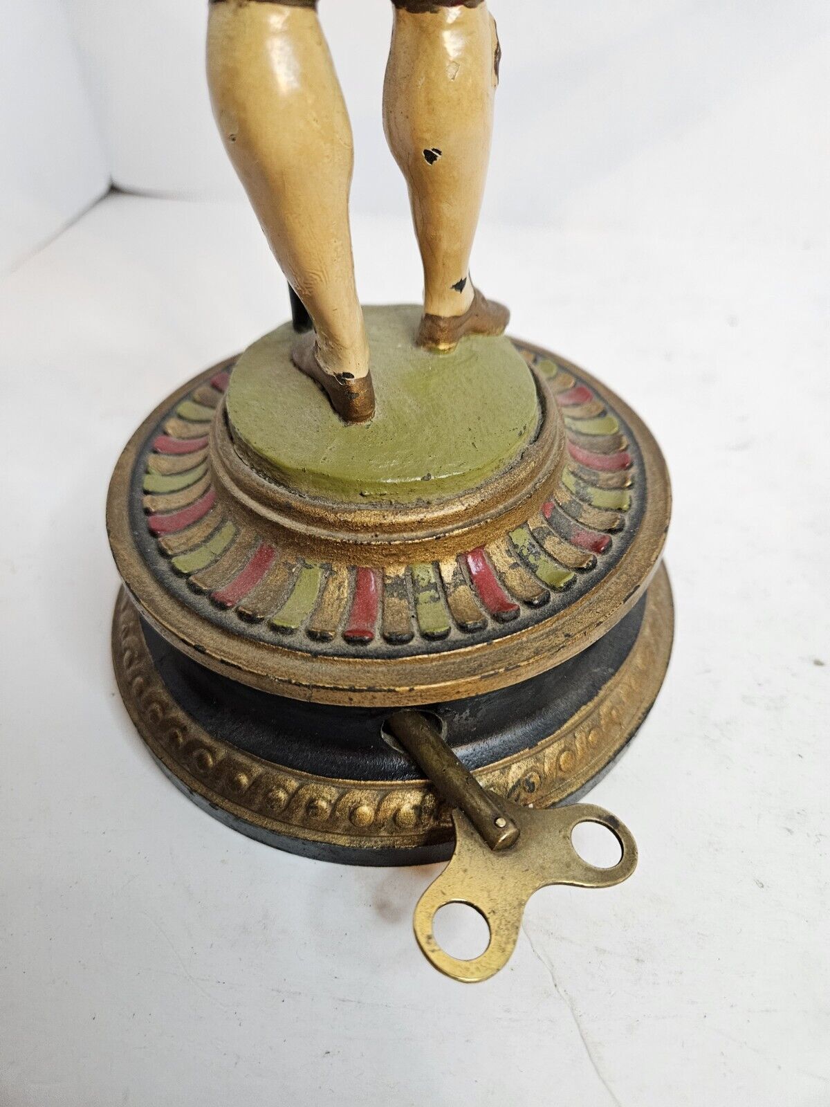 1800's French Candle Illuminated Figural Victorian Clock Statue
