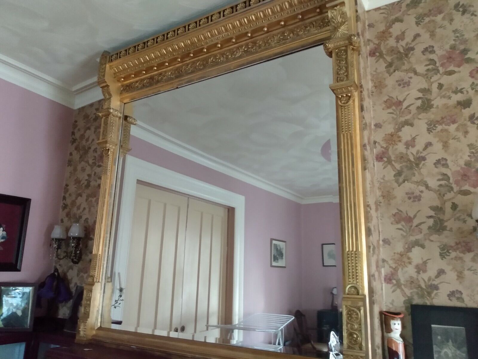 Victorian Gold Framed Mirror from Late 1800s-1900s