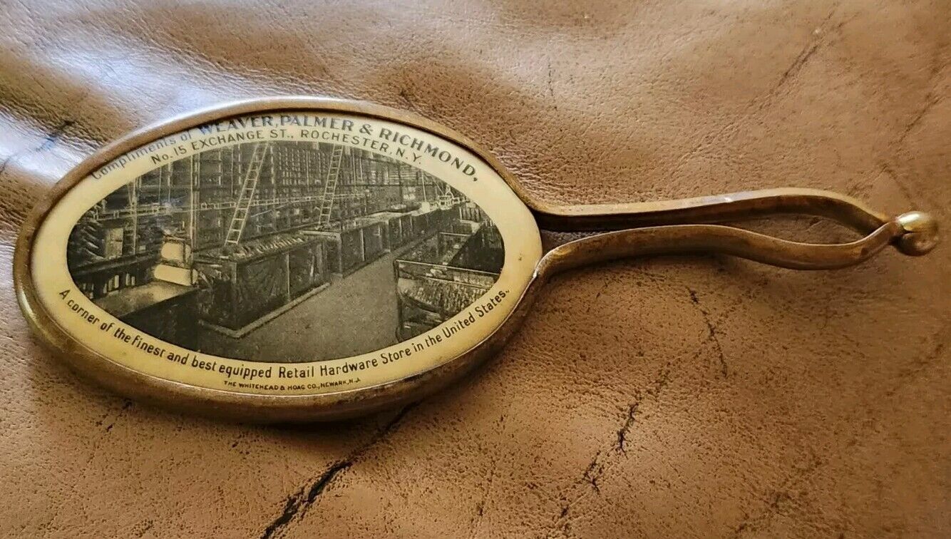 Antique Weaver Palmer & Richmond Hardware Advertising Mirror