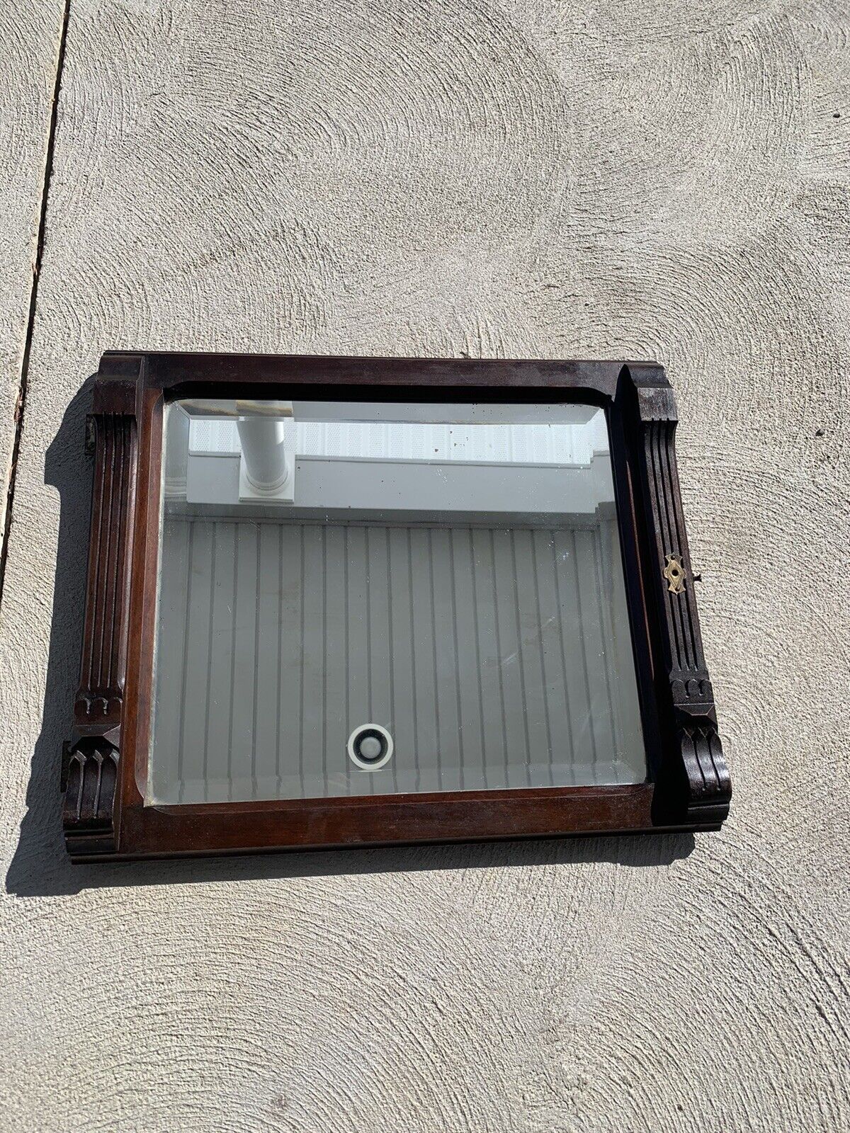 1900's Wooden Frame Beveled Mirror with Hinged Door