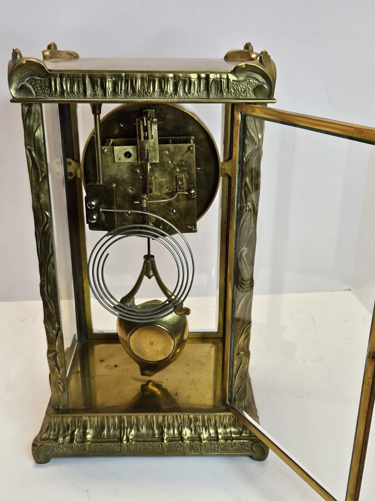 1800's French Victorian Crystal Regulator Clock with North Wind Face