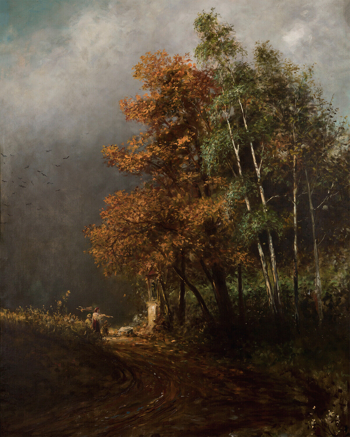 1800s Autumn Path Landscape Giclee Art Print