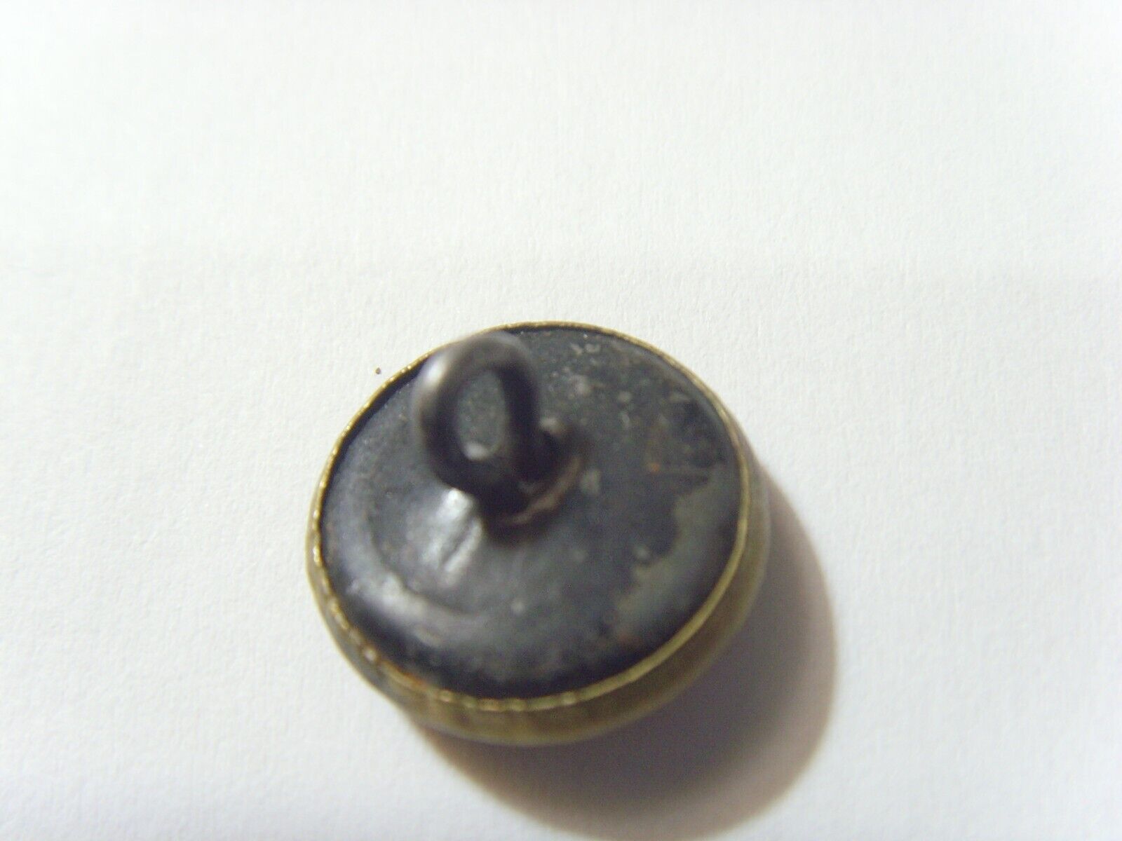 1800s metal floral botanical collector button with mirror