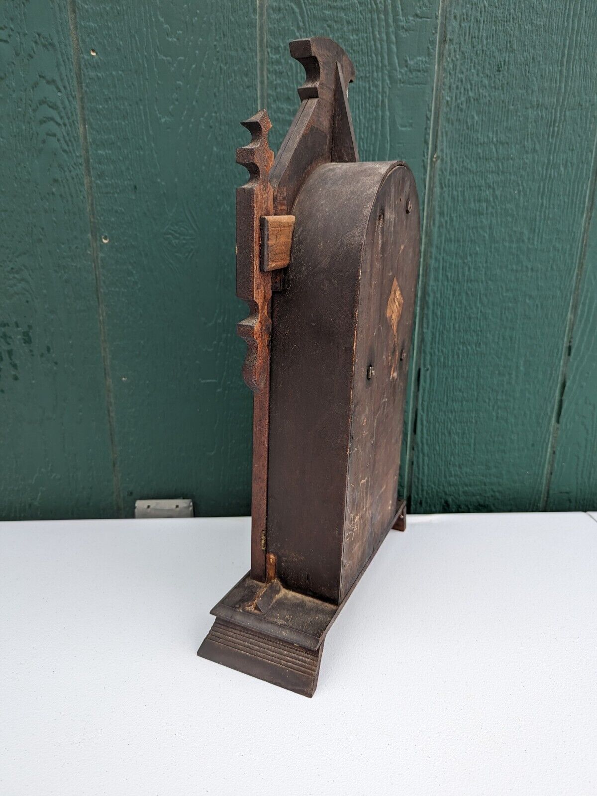 1800s Carved Gong Chimes Mantel Clock with Extras