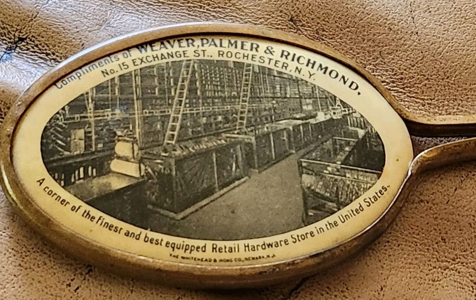 Antique Weaver Palmer & Richmond Hardware Advertising Mirror