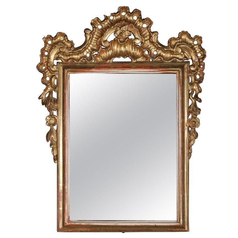 18th Century French Rococo Giltwood Wall Mirror