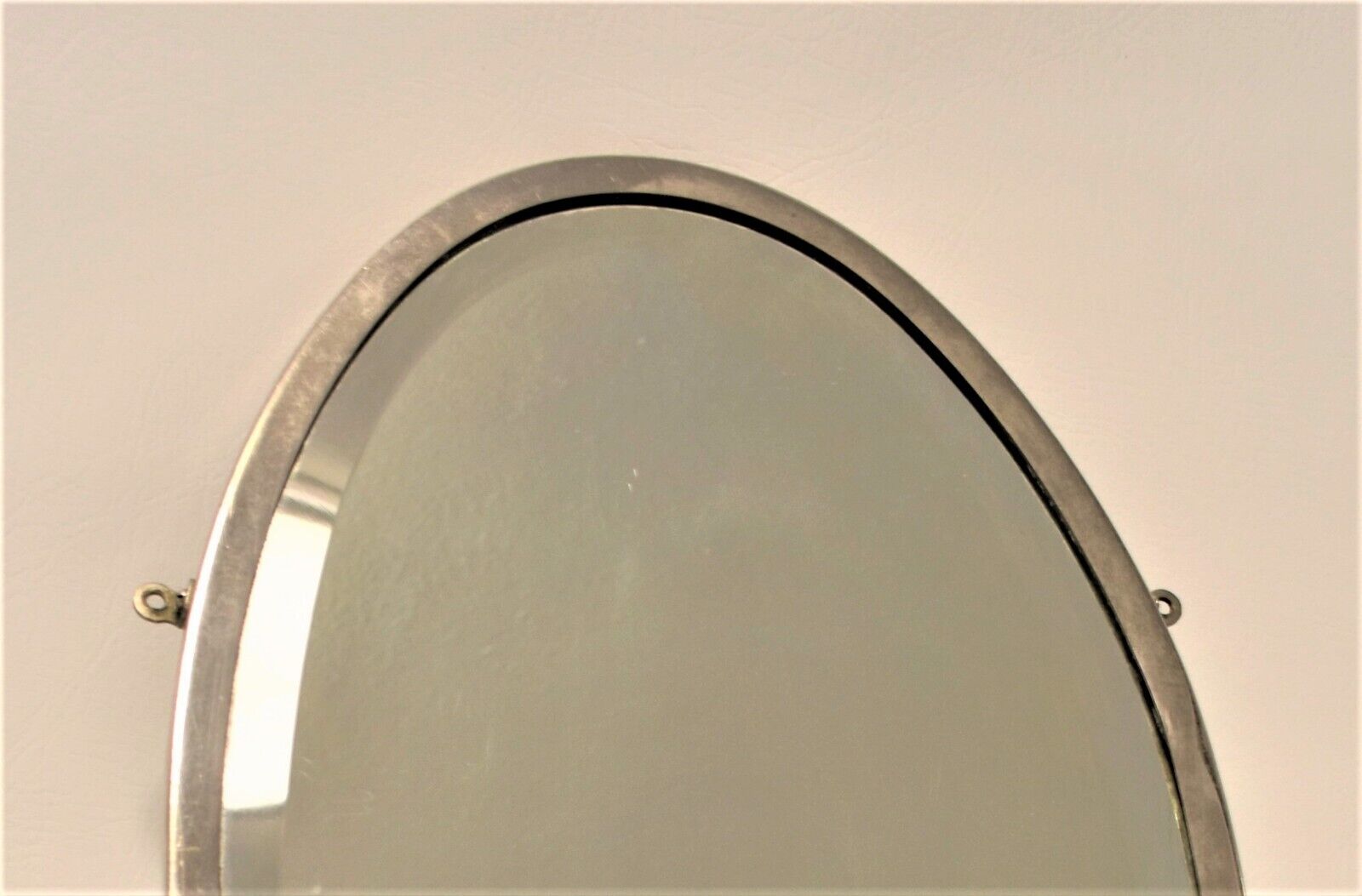 1900s Brass Oval Wall Mirror Industrial Steampunk Victorian