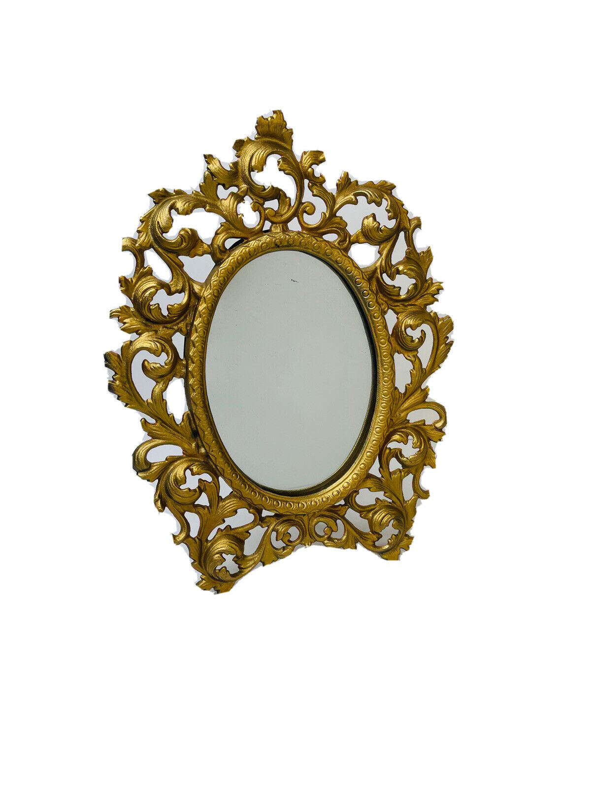 Victorian Regency Brass Vanity Dresser Mirror in Gold