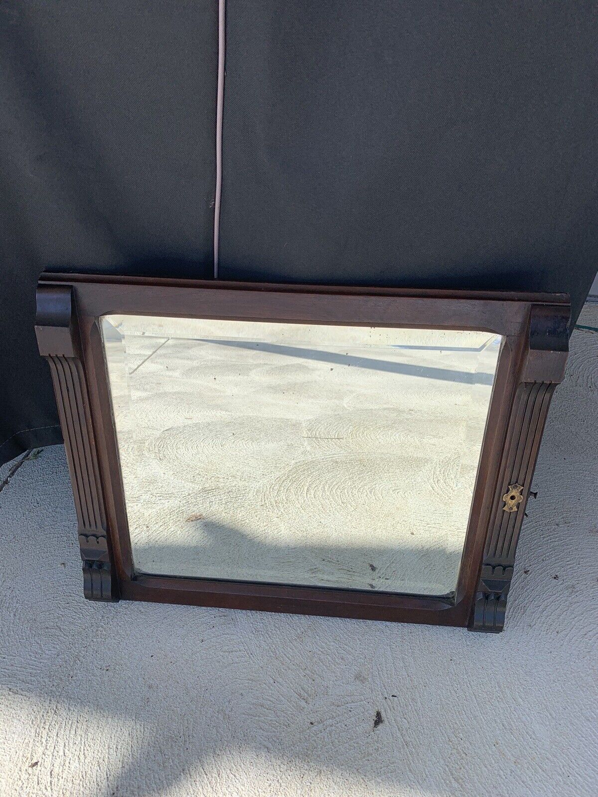 1900's Wooden Frame Beveled Mirror with Hinged Door