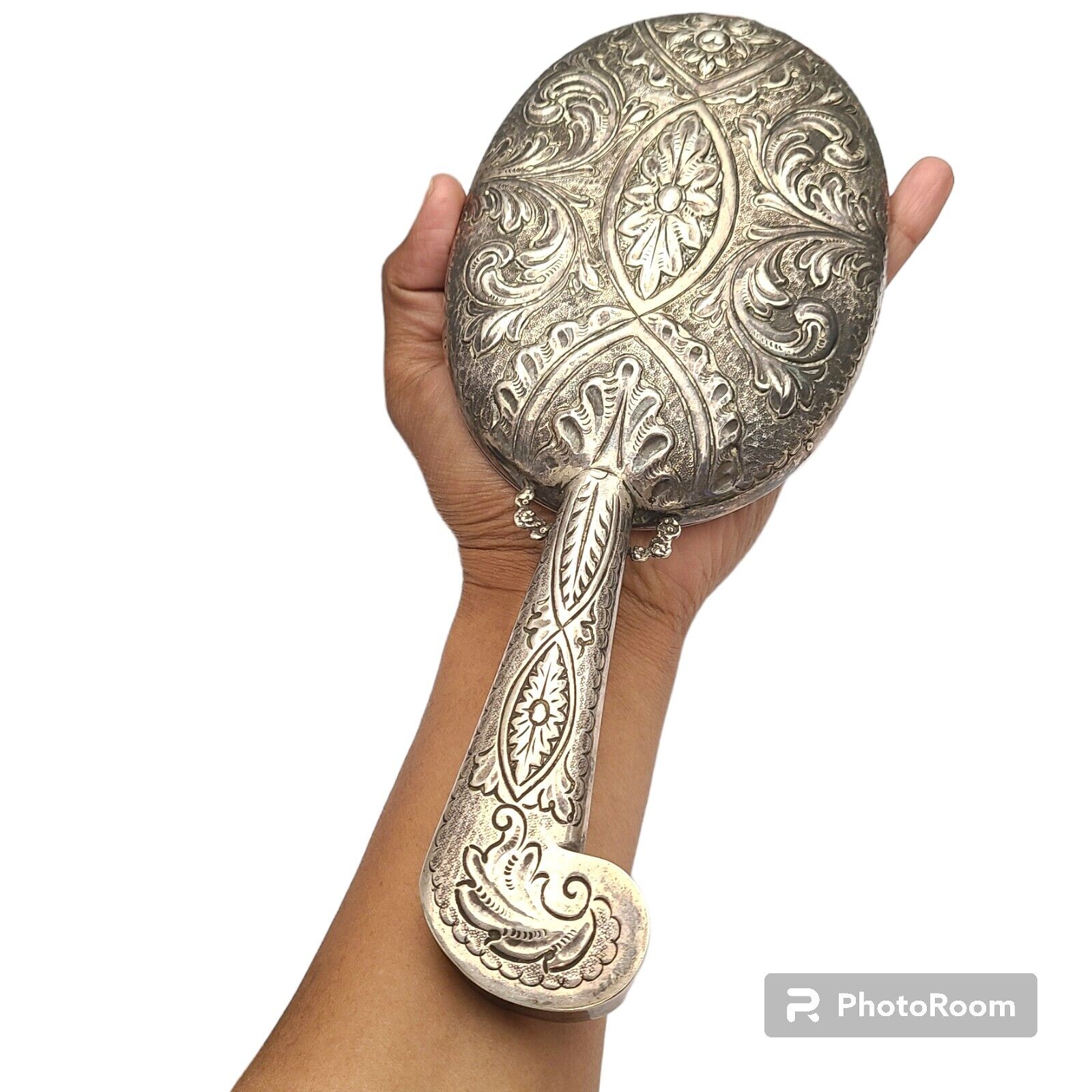 Art Nouveau Hand Mirror Birmingham/W.Clark Sterling Silver