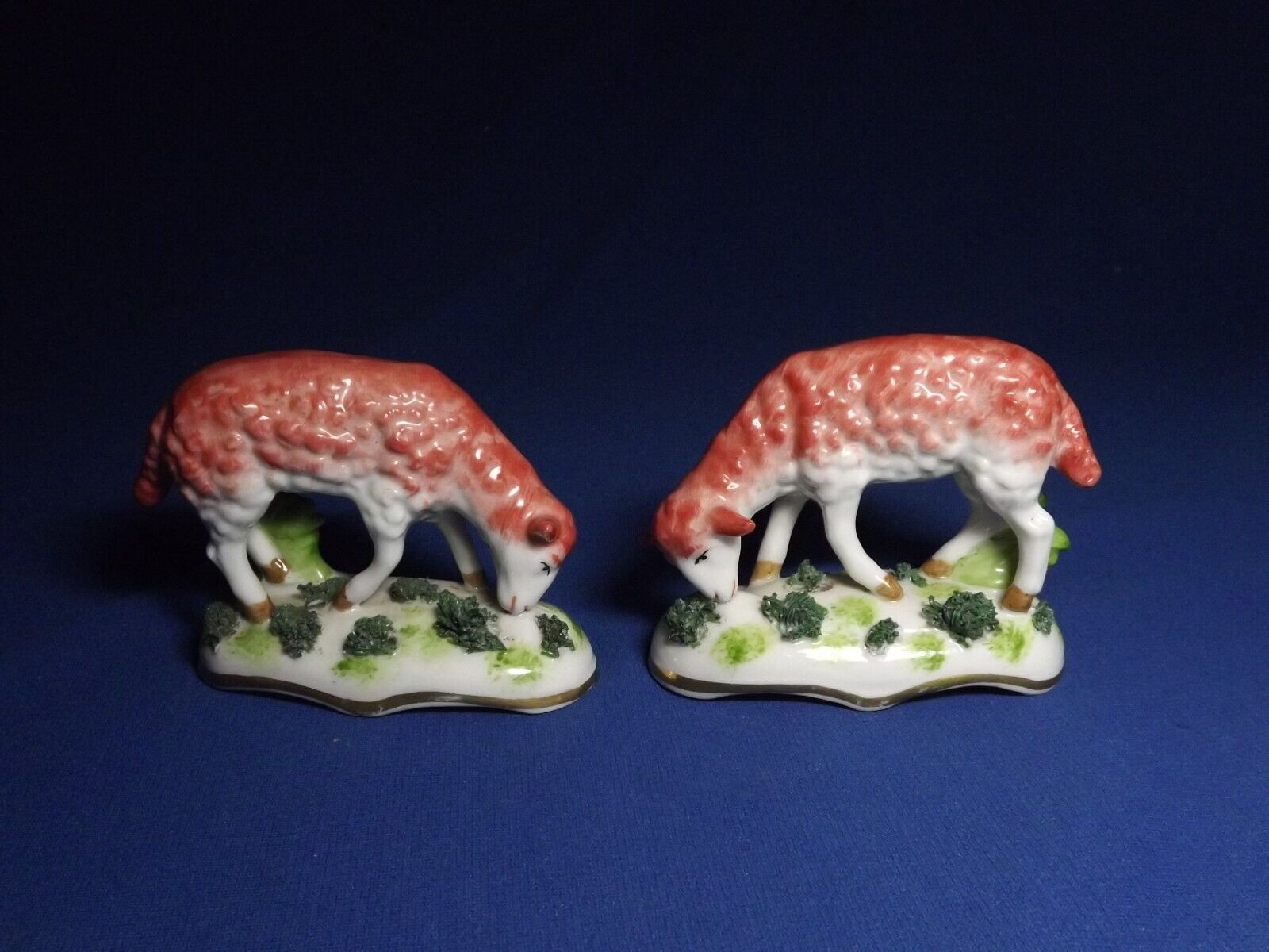 Pair of Antique German 1800's Anchor Mark Porcelain Sheep