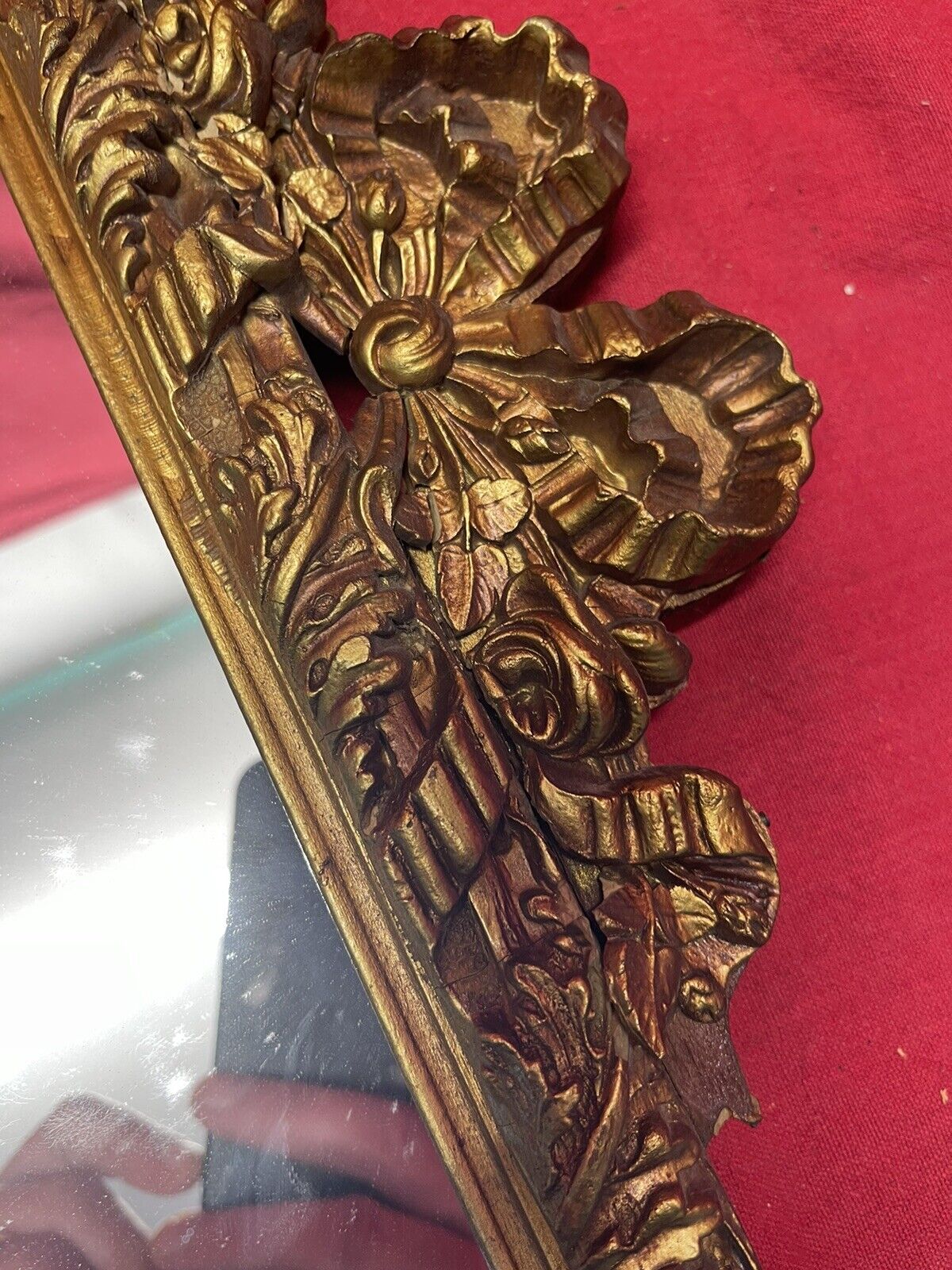 Gold Gilt 1900s Era Picture Frame Mirror Antique