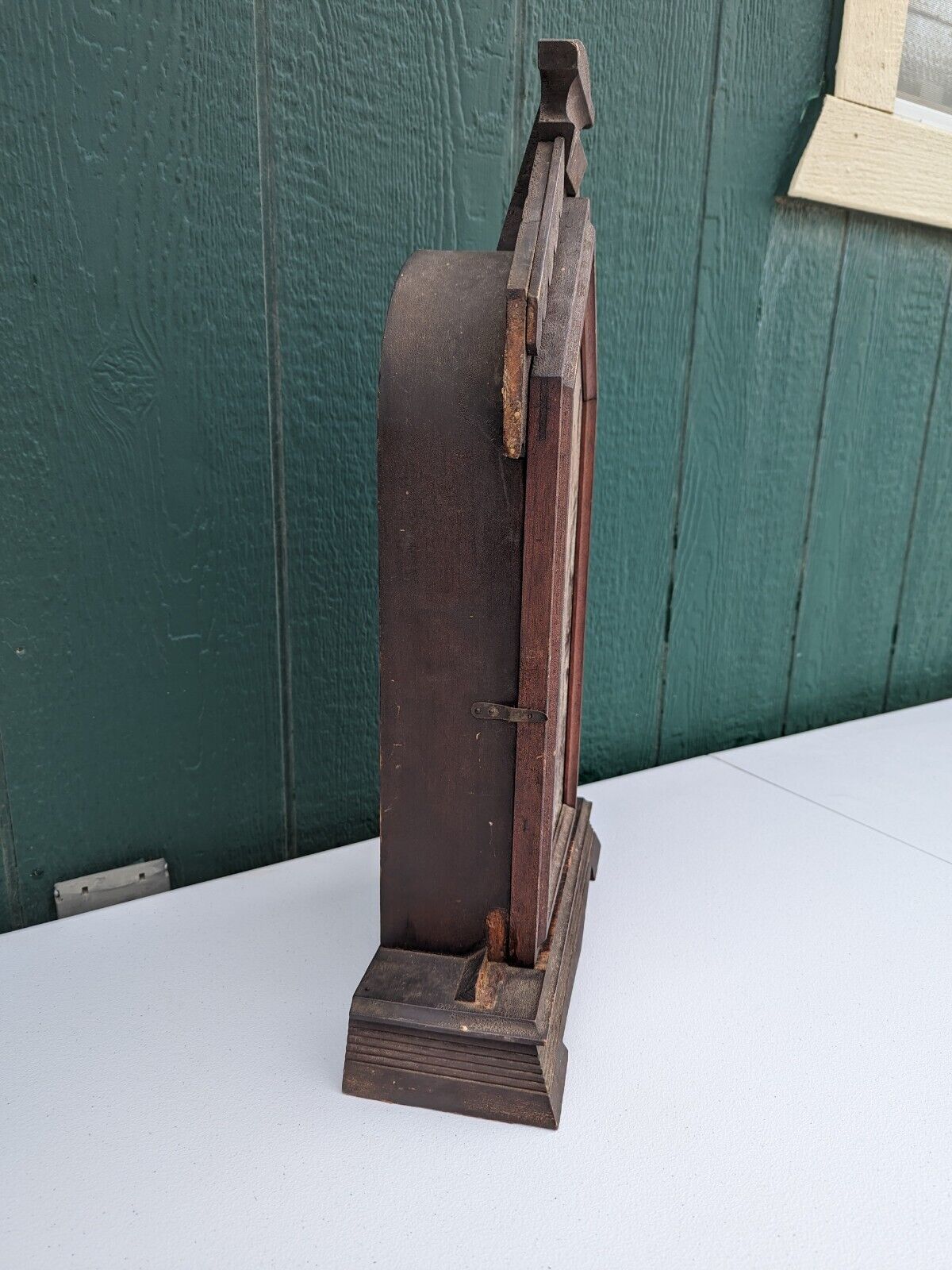 1800s Carved Gong Chimes Mantel Clock with Extras