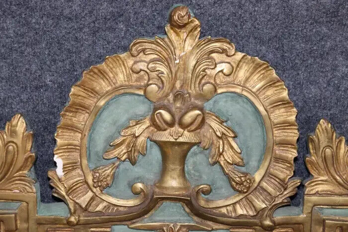 Early 1800s Era Polychromed Gilded Italian Venetian Mirror