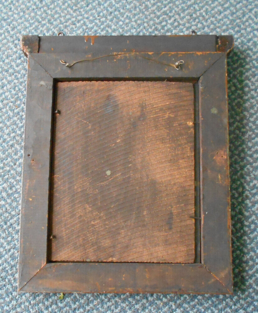 1800s Antique Mirror with Fern Floral Gesso Frame