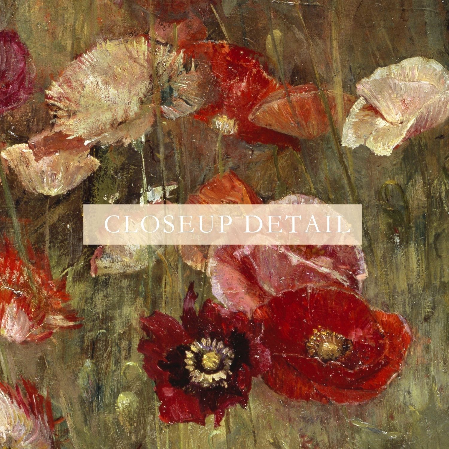 1800s Poppy Field Landscape Giclee Art Print