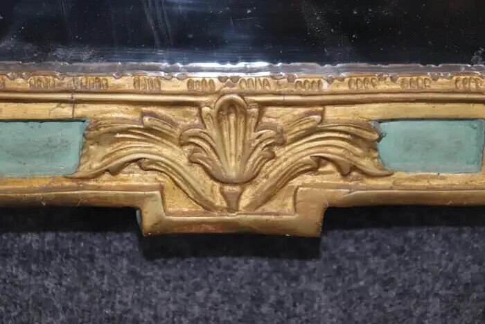 Early 1800s Era Polychromed Gilded Italian Venetian Mirror