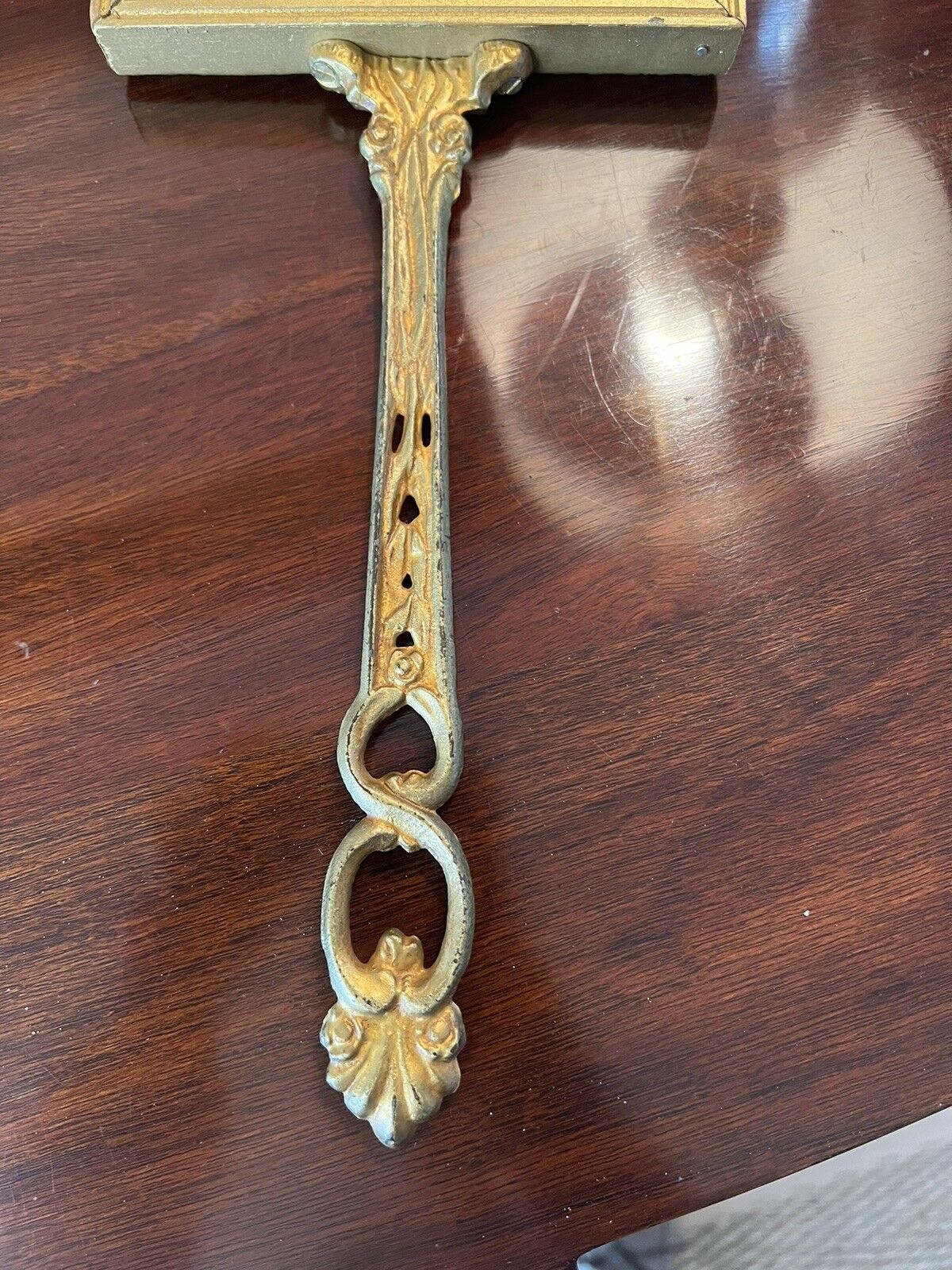 Late 1800s Victorian Hand Held Mirror with Picture
