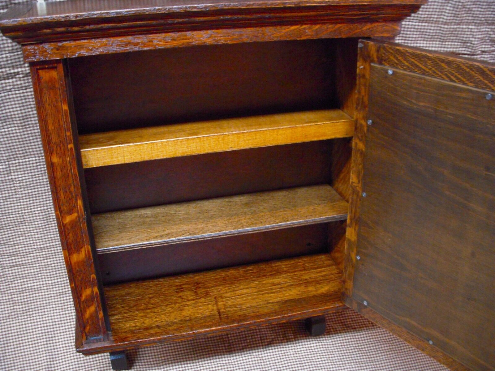 Refinished Oak Medicine Cabinet with 1900's Mirror Door