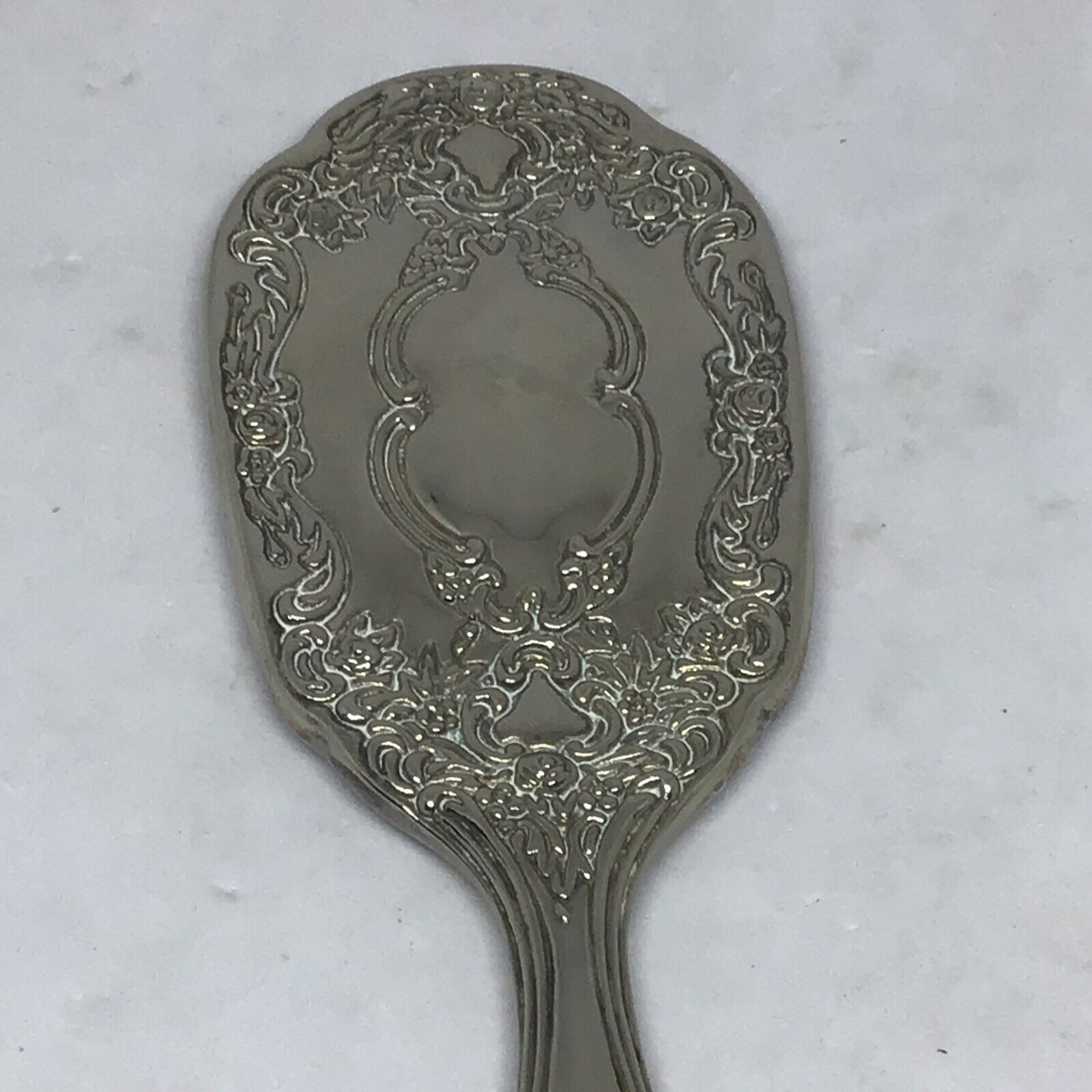 Rare Late 1800's 8in Silver Handheld Vanity Mirror