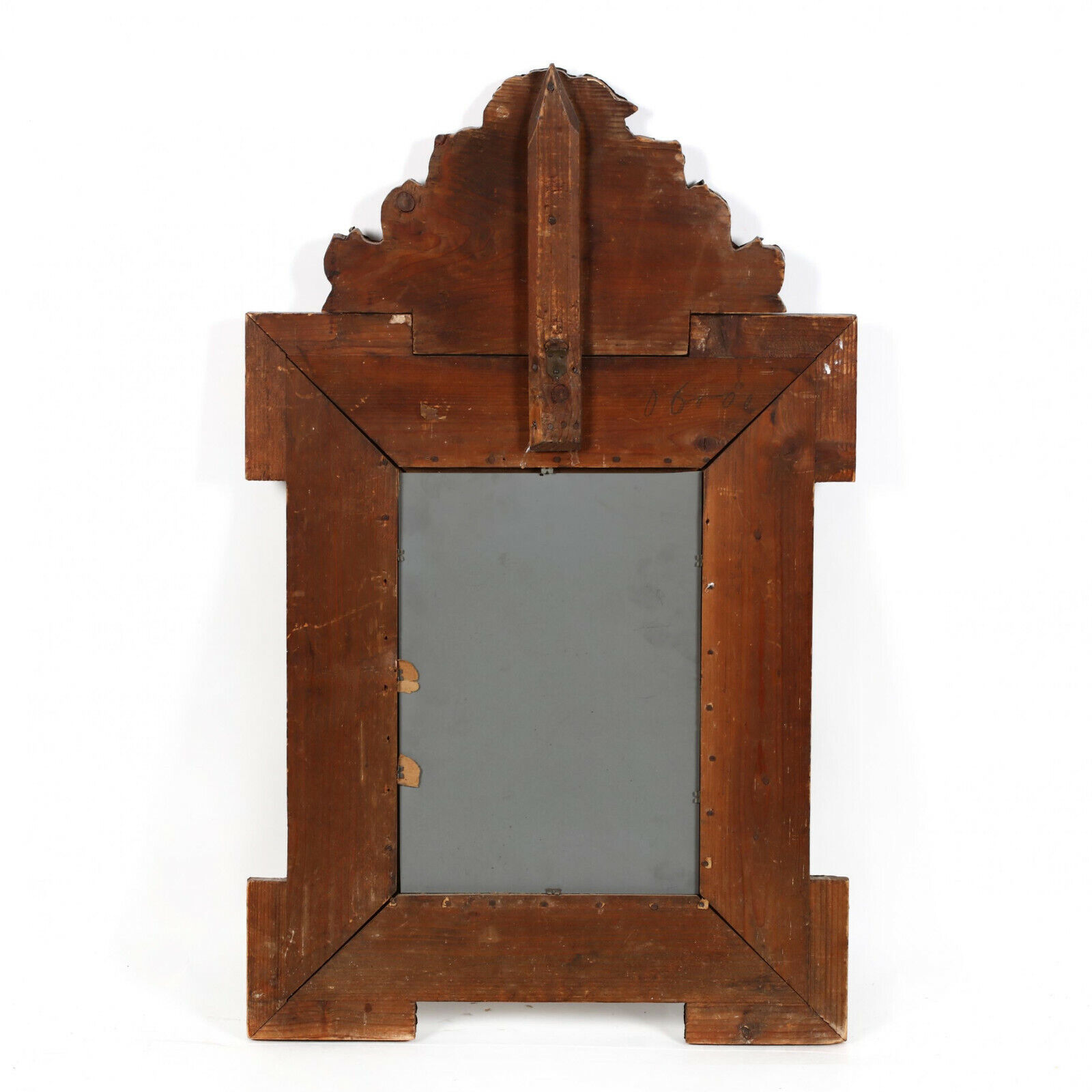 1800s Continental Repousse Ornate Pine Mirror - Gorgeous Decor