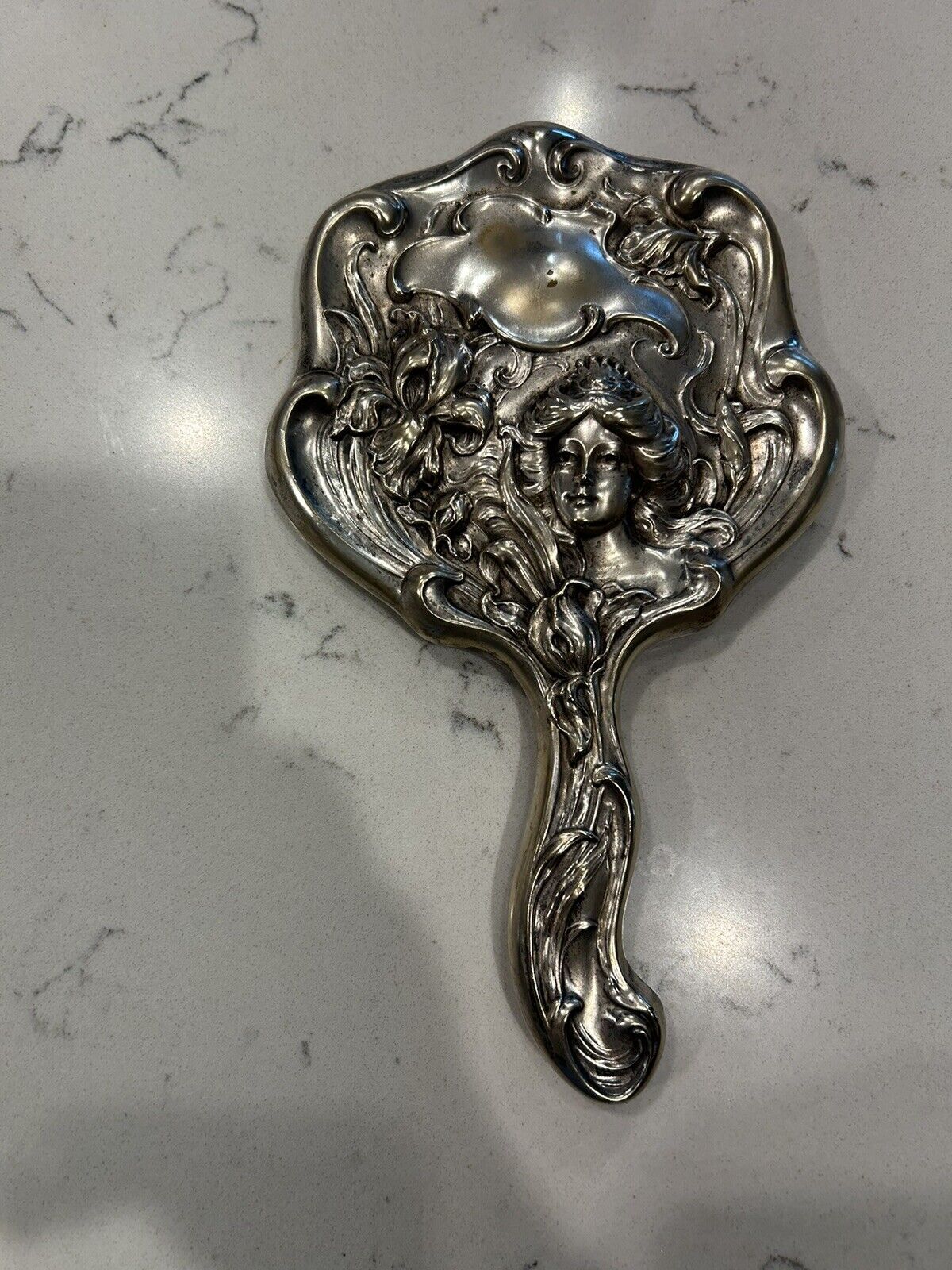 Late 1800s - Early 1900s Ornate Silver Vanity Set