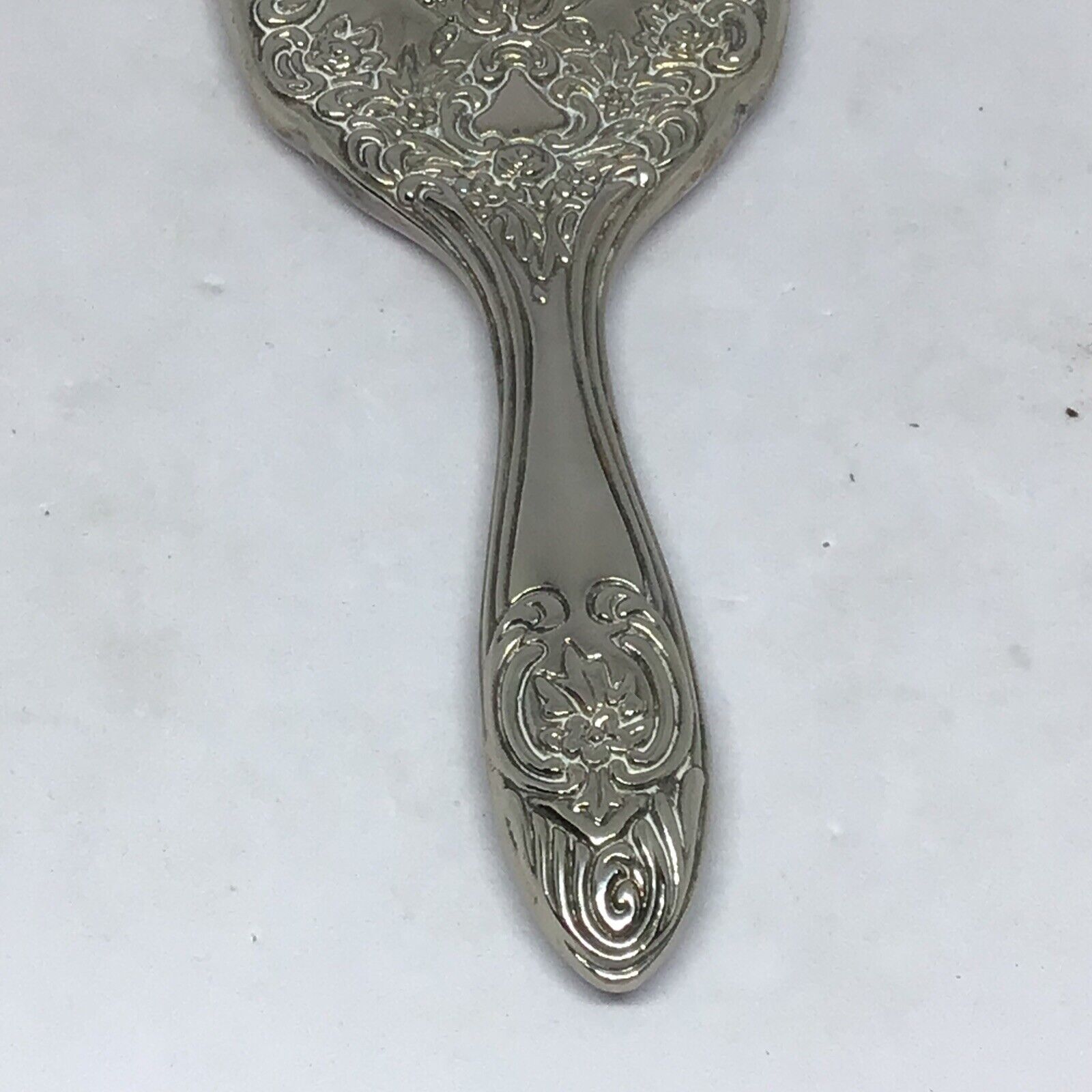 Rare Late 1800's 8in Silver Handheld Vanity Mirror