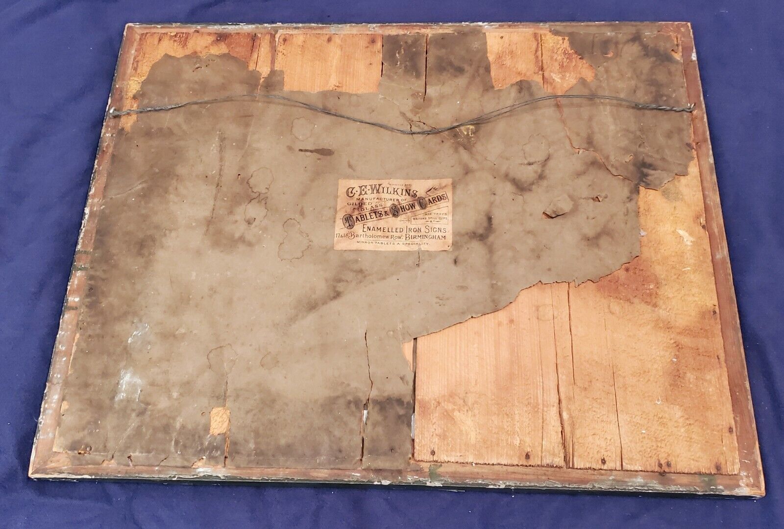 Antique 1800's Page & Sons Liquor Mirror Sign