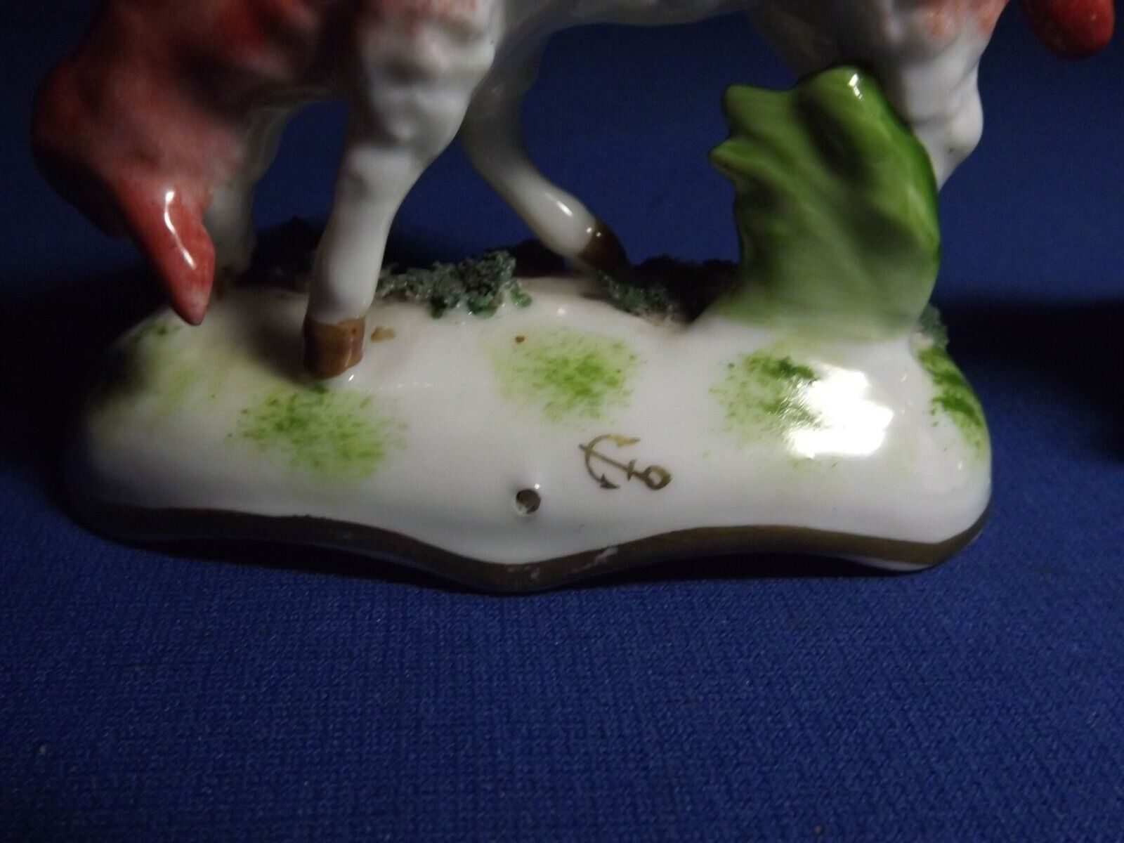 Pair of Antique German 1800's Anchor Mark Porcelain Sheep