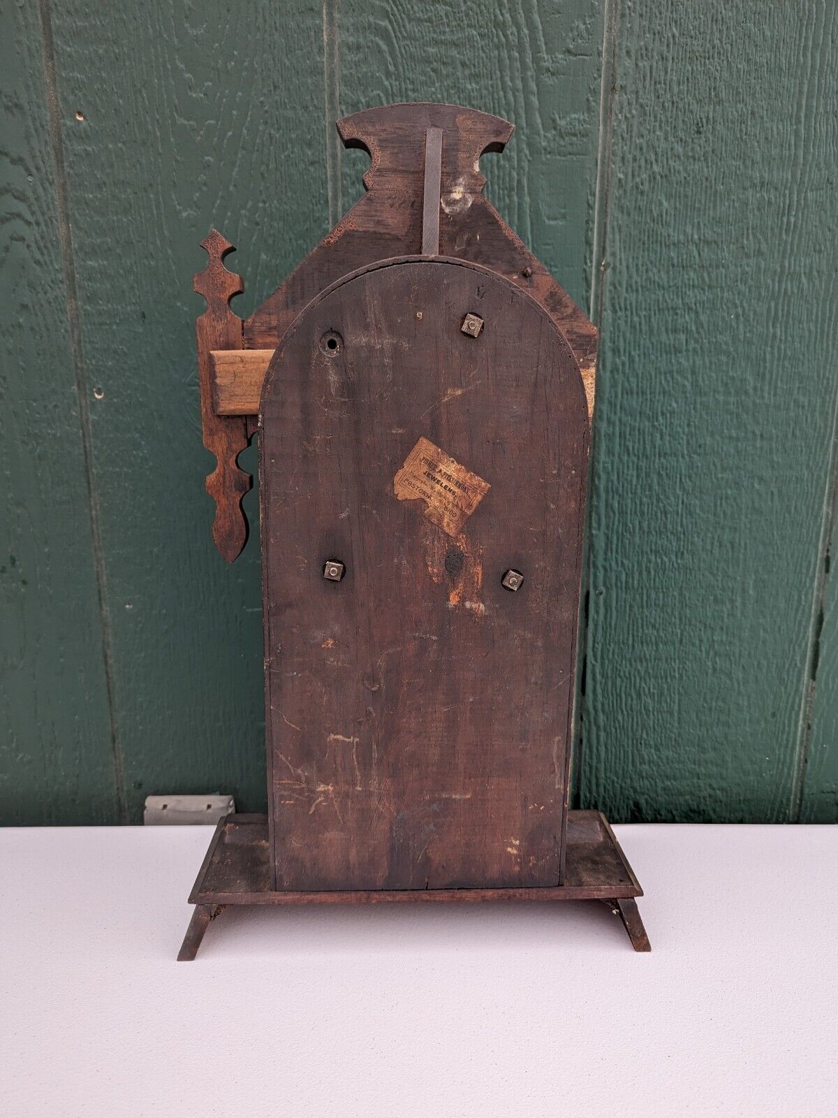 1800s Carved Gong Chimes Mantel Clock with Extras