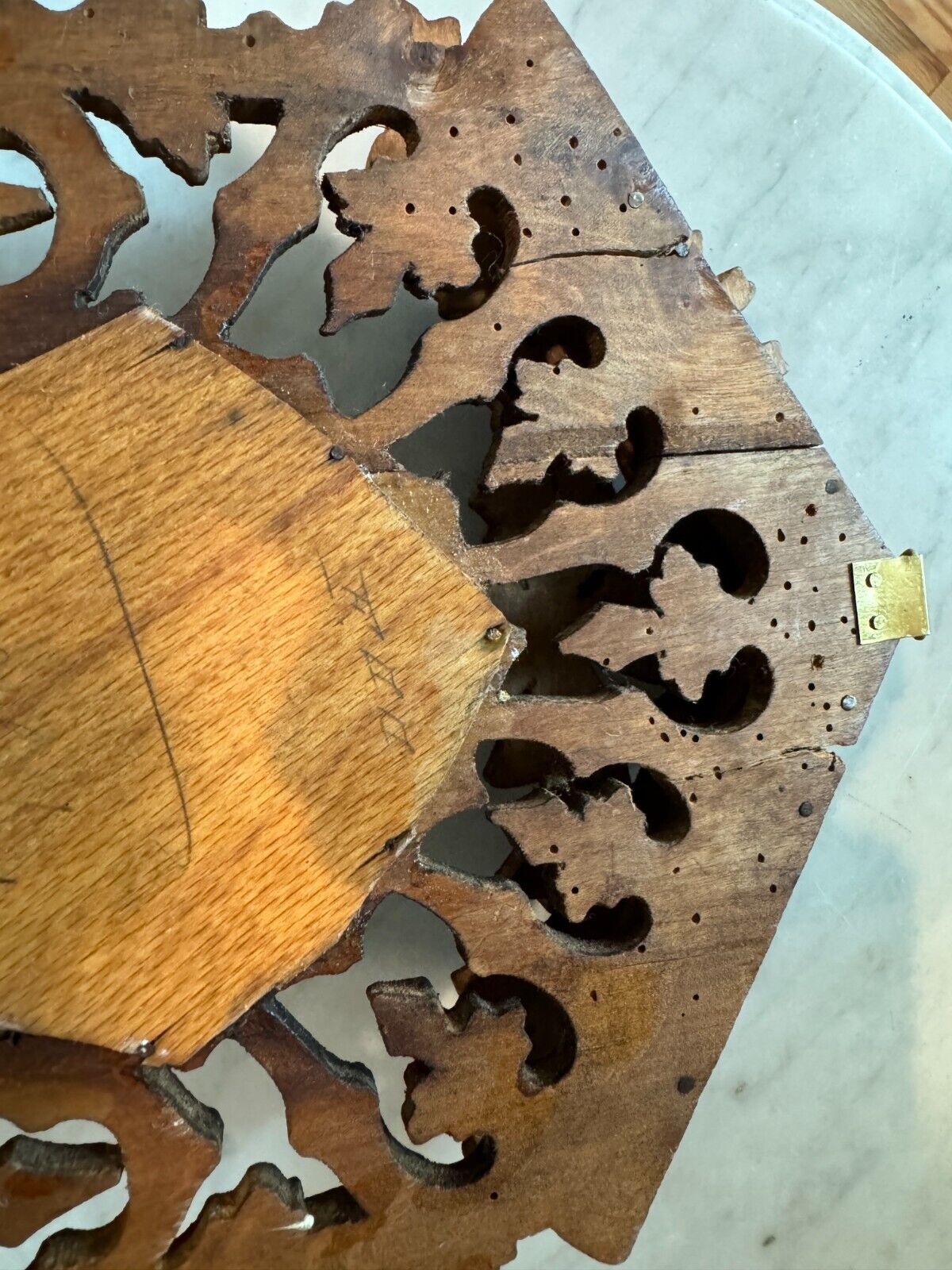 1800's Carved Black Forest Wall Shelf with Mirror