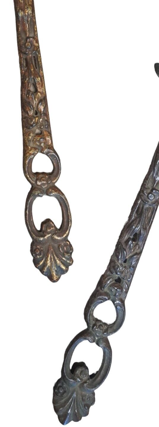 Victorian Vanity Hand Mirrors with Drawings - Pair