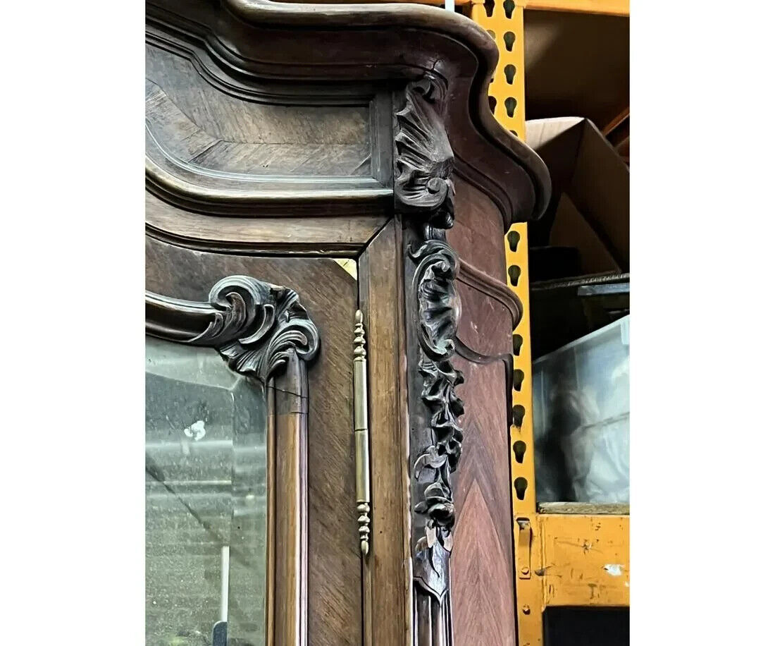 Louis XV Style Antique Mirrored Double Door Armoire