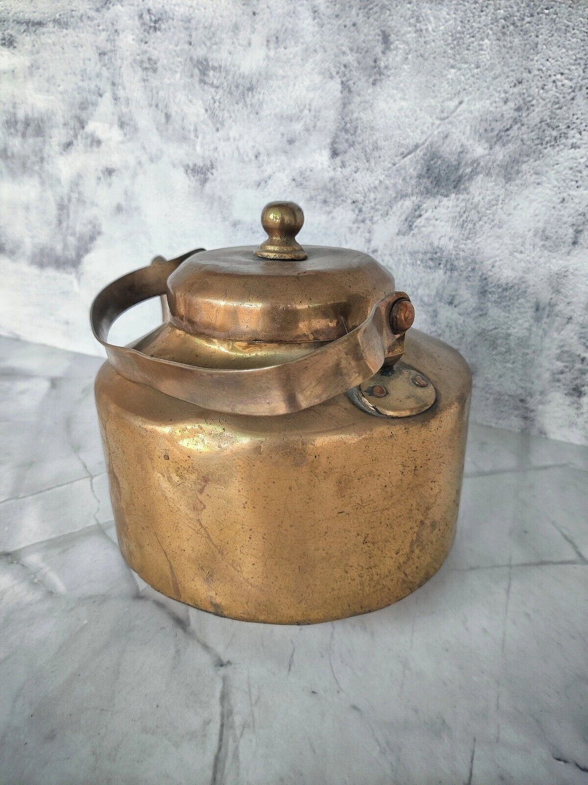 Antique Brass Tea Pot Kettle - Handcrafted Indian Vintage
