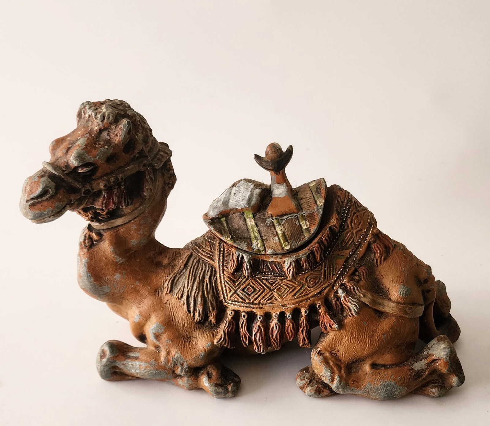 Antique Austrian Cast Metal Sitting Camel Inkwell, 1900