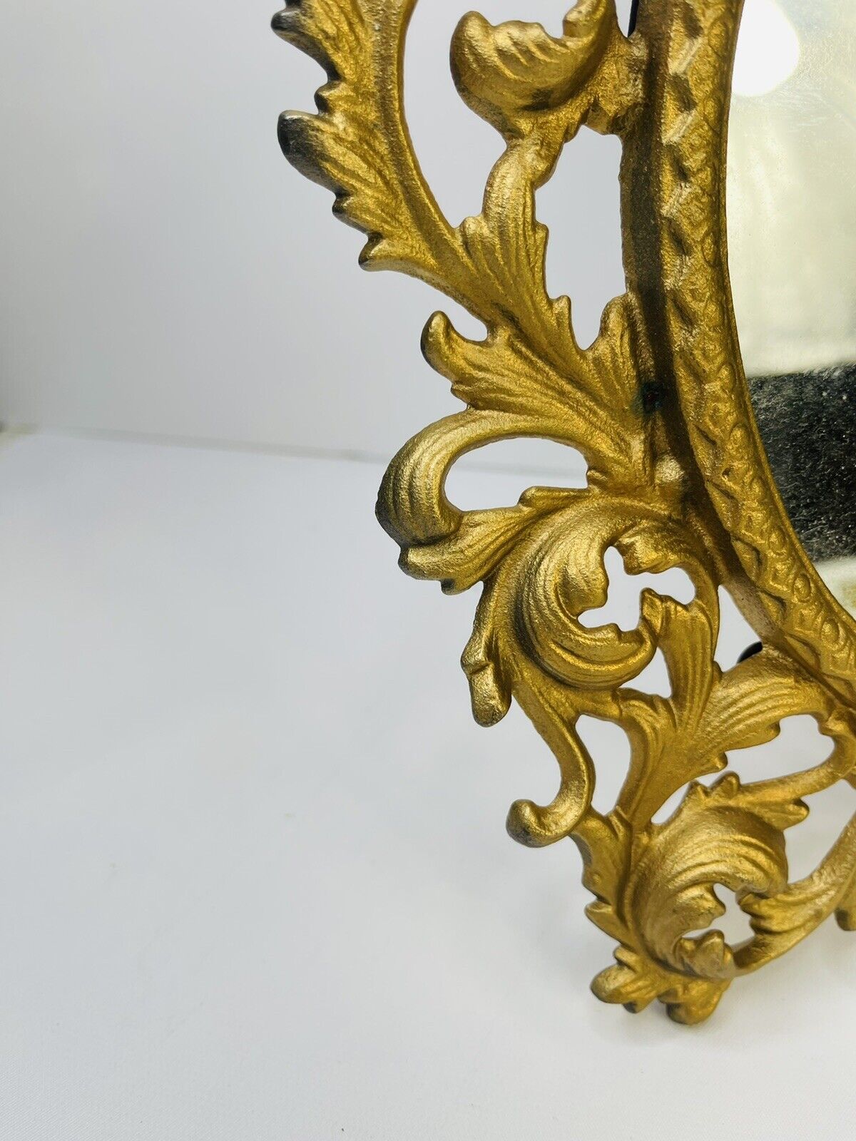 Victorian Regency Brass Vanity Dresser Mirror in Gold