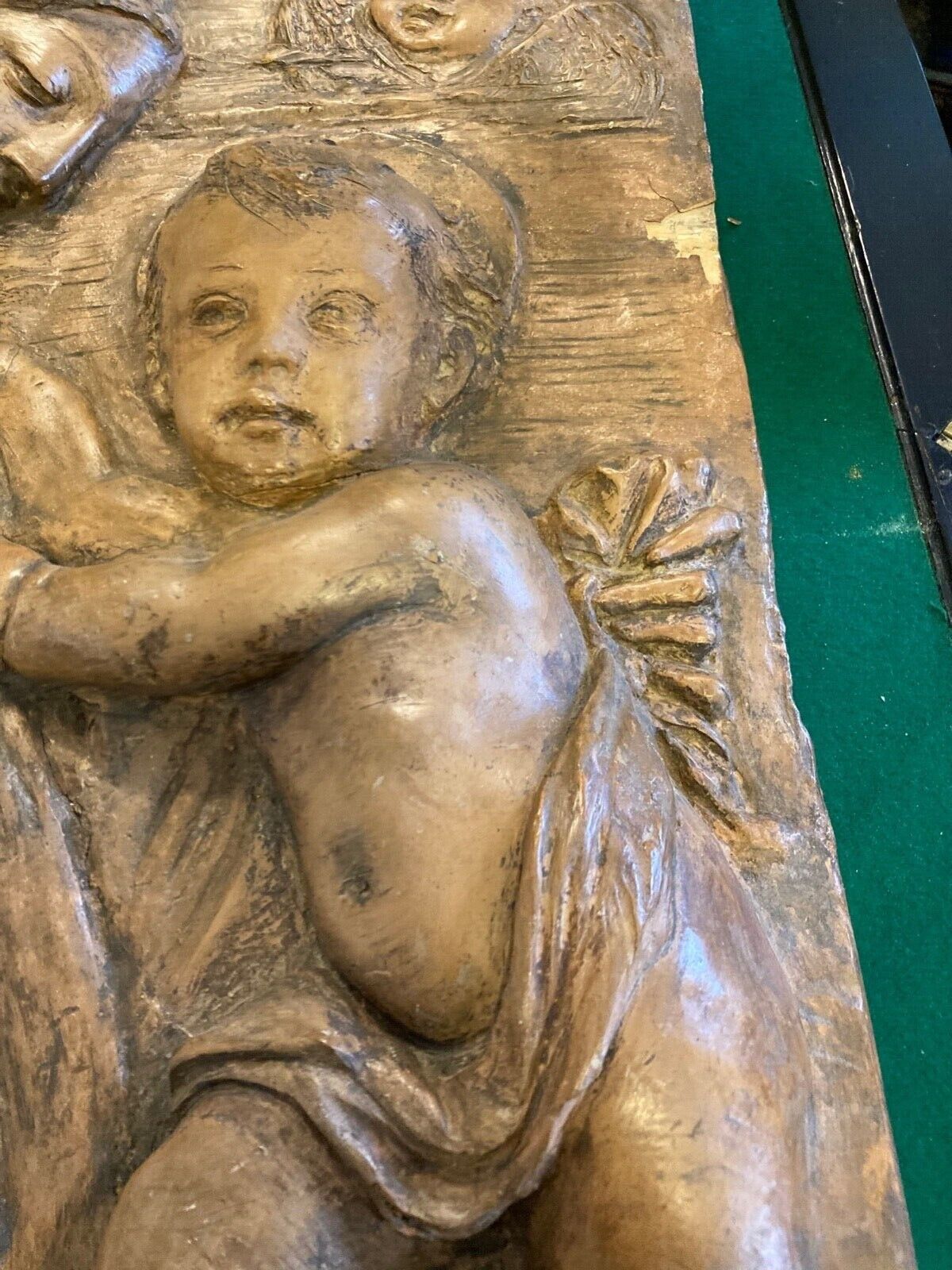 Antique Terracotta Madonna and Child Sculpture from Firenze