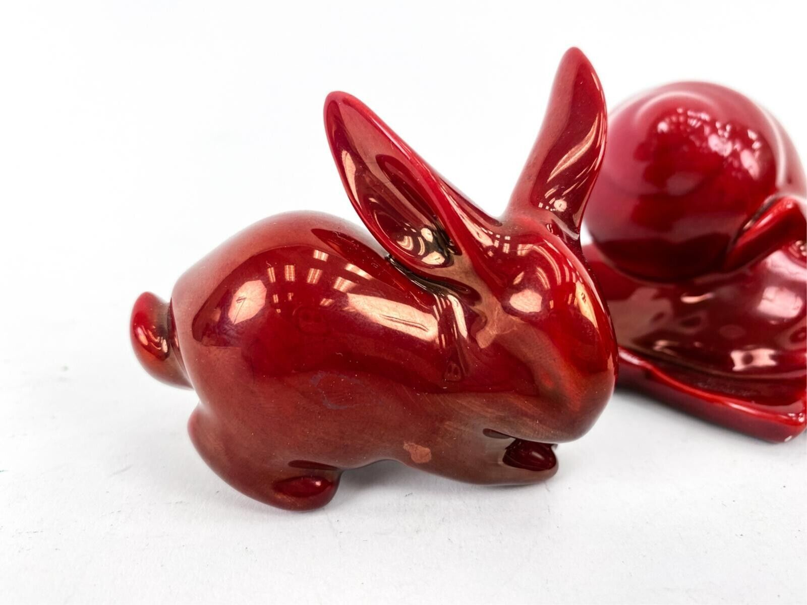Late 1800's Zsonlay Pecs Red Porcelain Animal Figurines