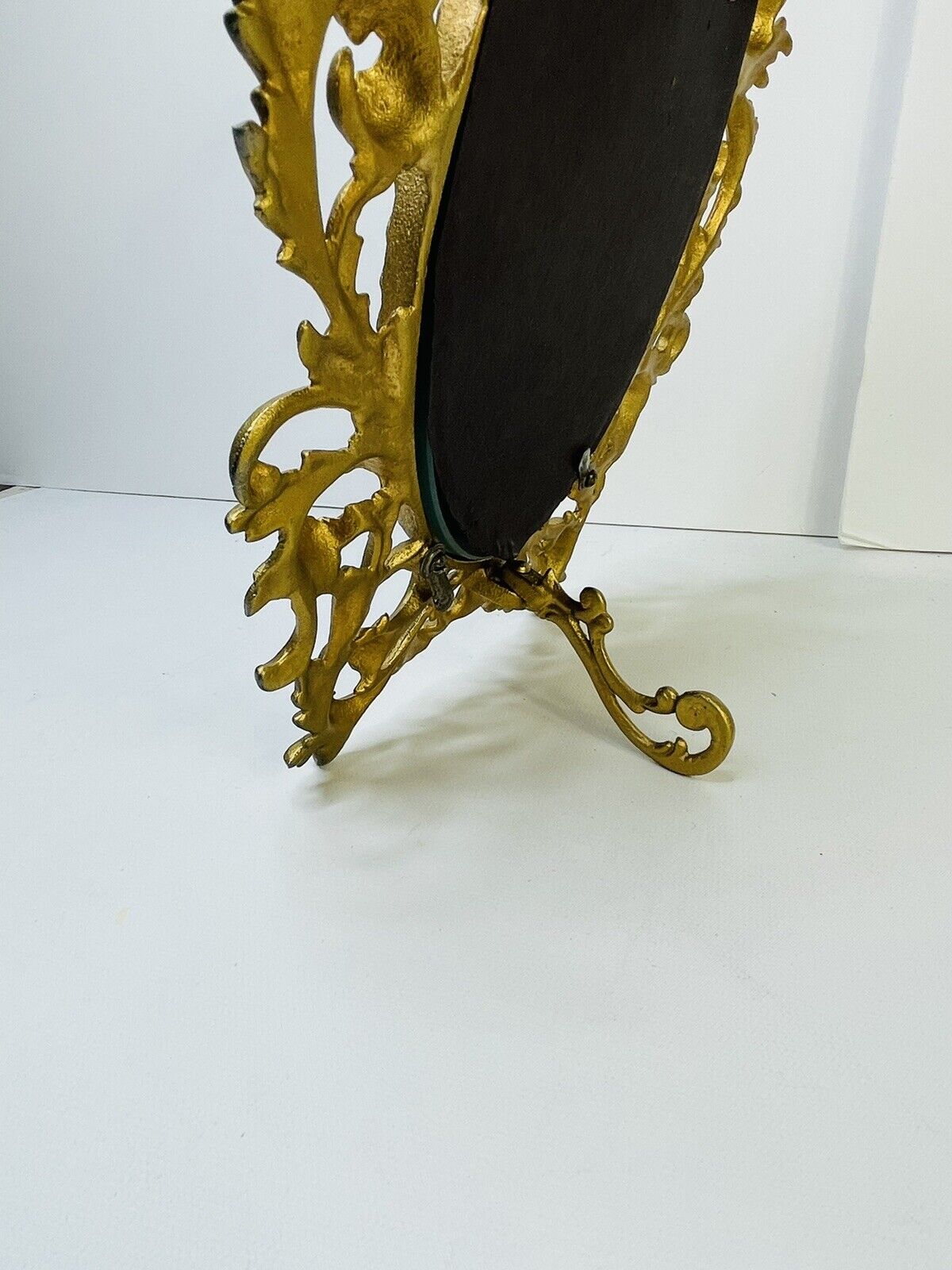 Victorian Regency Brass Vanity Dresser Mirror in Gold