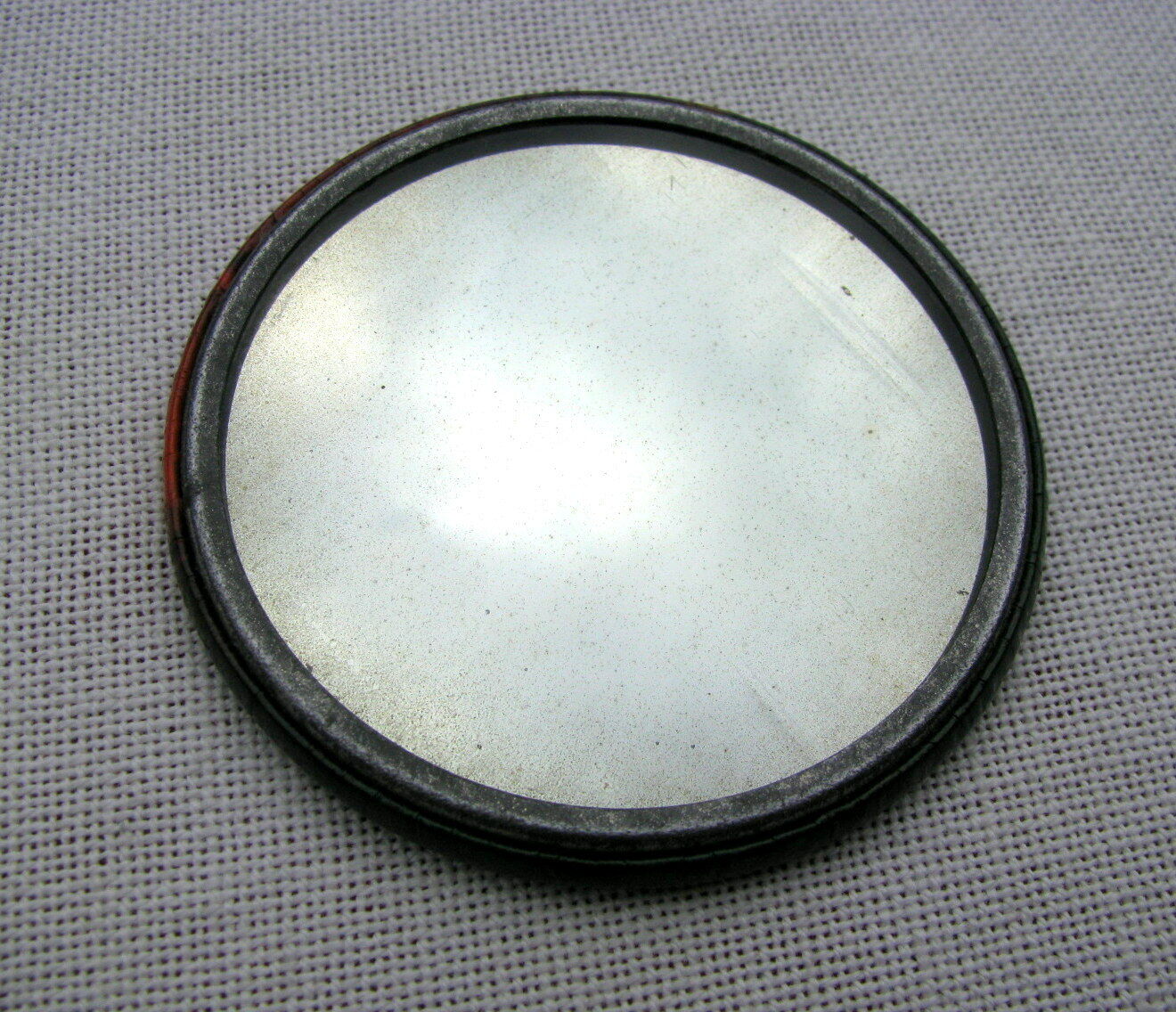 Early 1900s Antique Gentleman's Lady Round Pocket Mirror