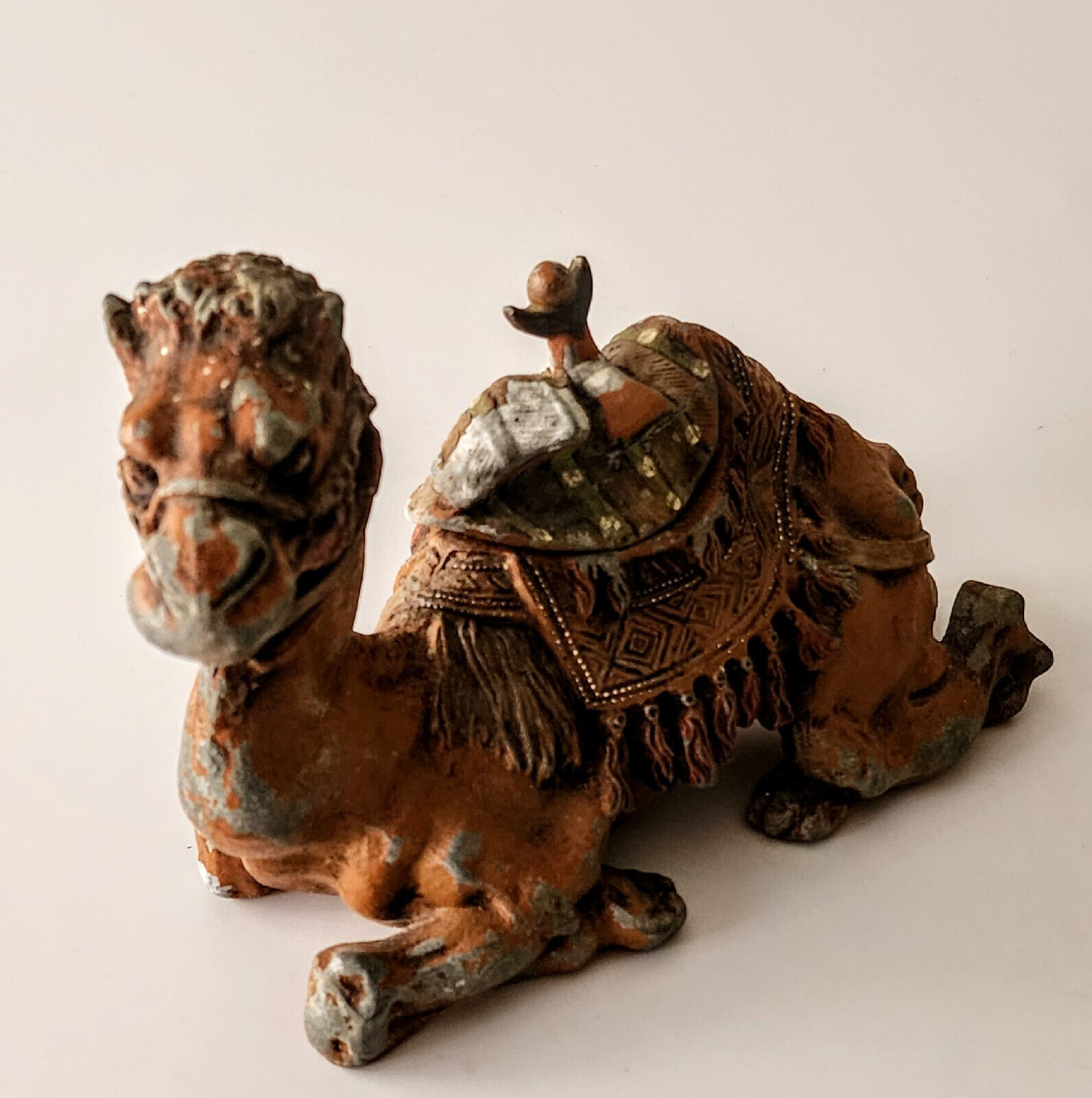 Antique Austrian Cast Metal Sitting Camel Inkwell, 1900