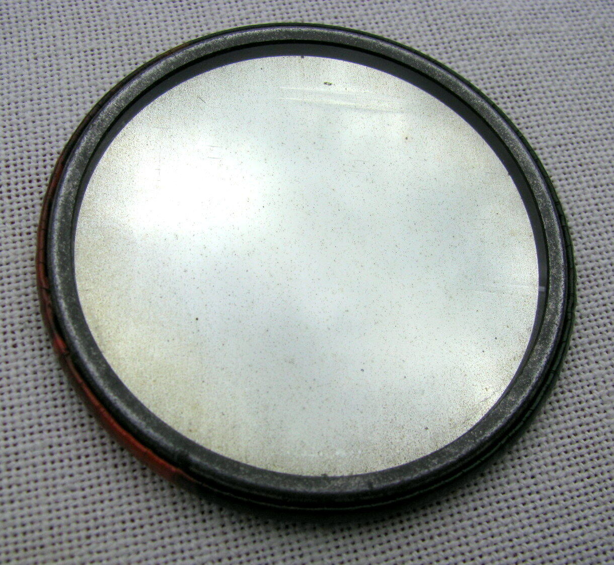 Early 1900s Antique Gentleman's Lady Round Pocket Mirror