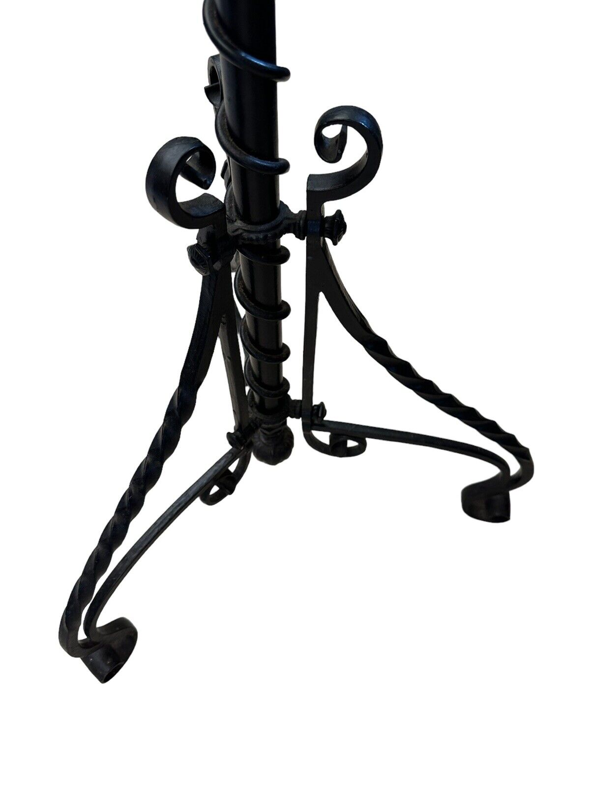 1800s Victorian Adjustable Wrought Iron Beveled Mirror