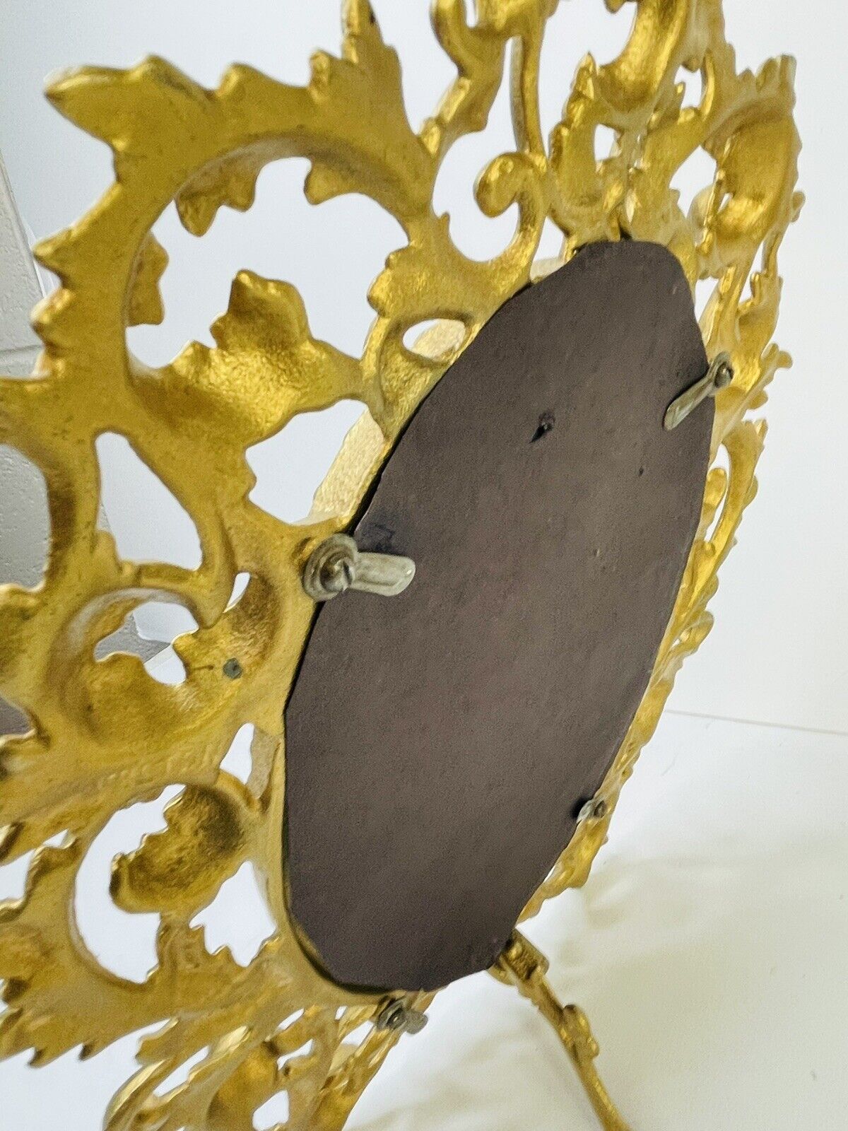 Victorian Regency Brass Vanity Dresser Mirror in Gold