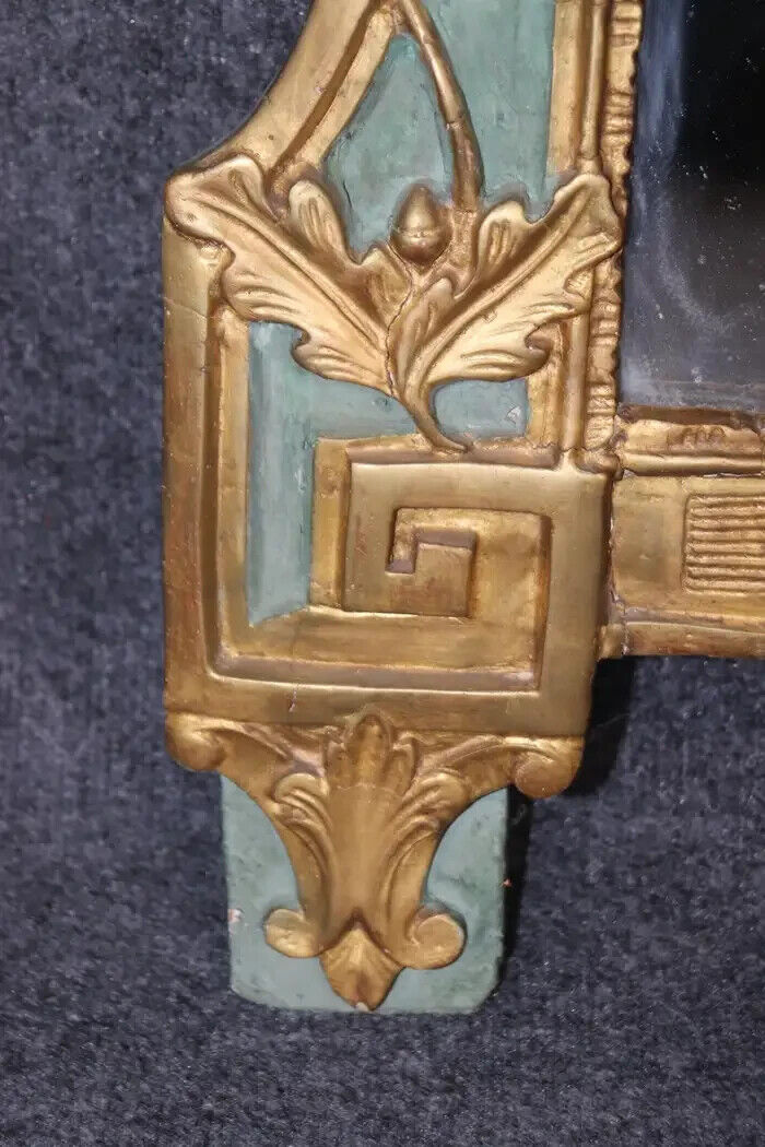 Early 1800s Era Polychromed Gilded Italian Venetian Mirror