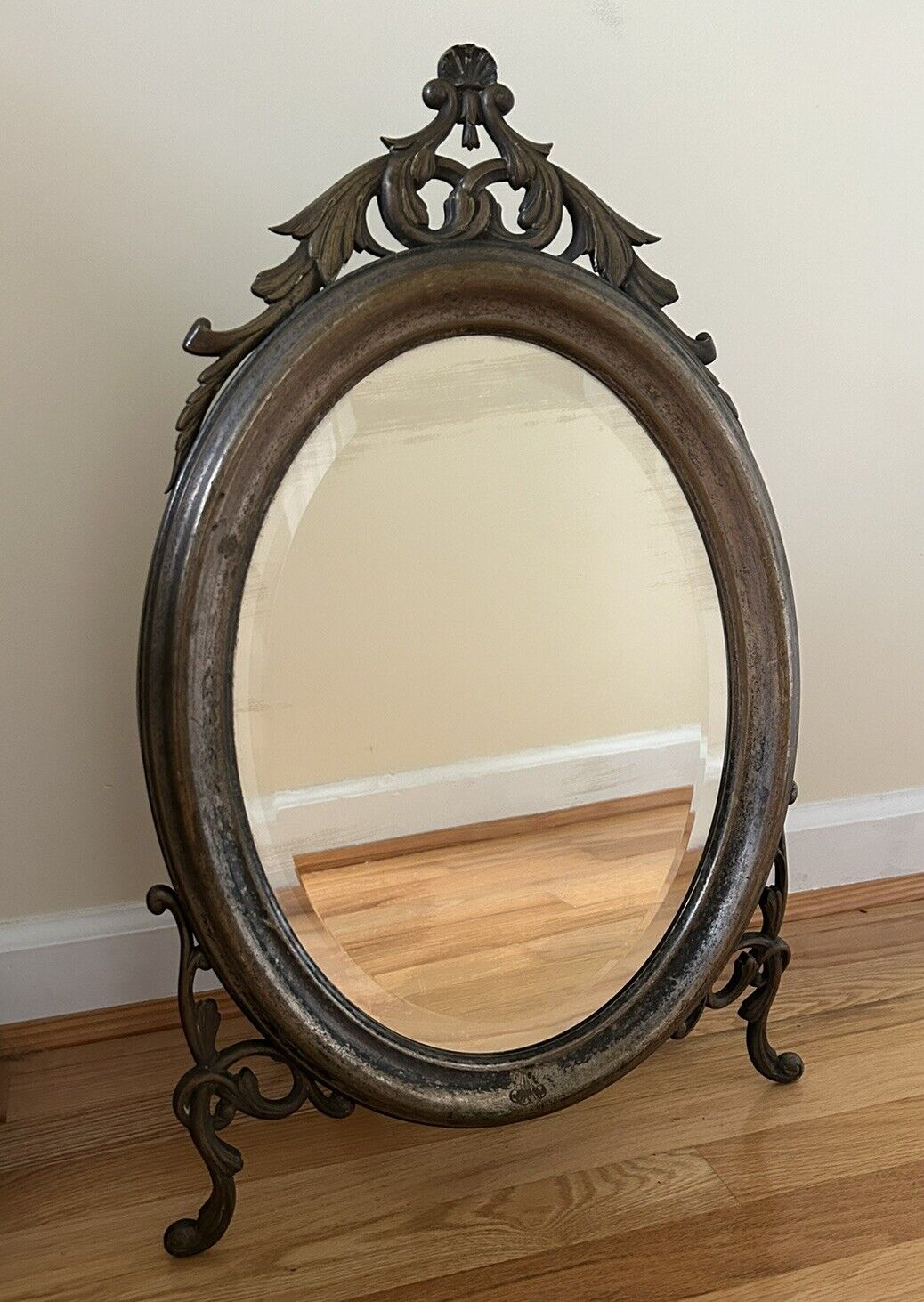 1800's Silver Plate Norblin Warszawa Poland Vanity Mirror