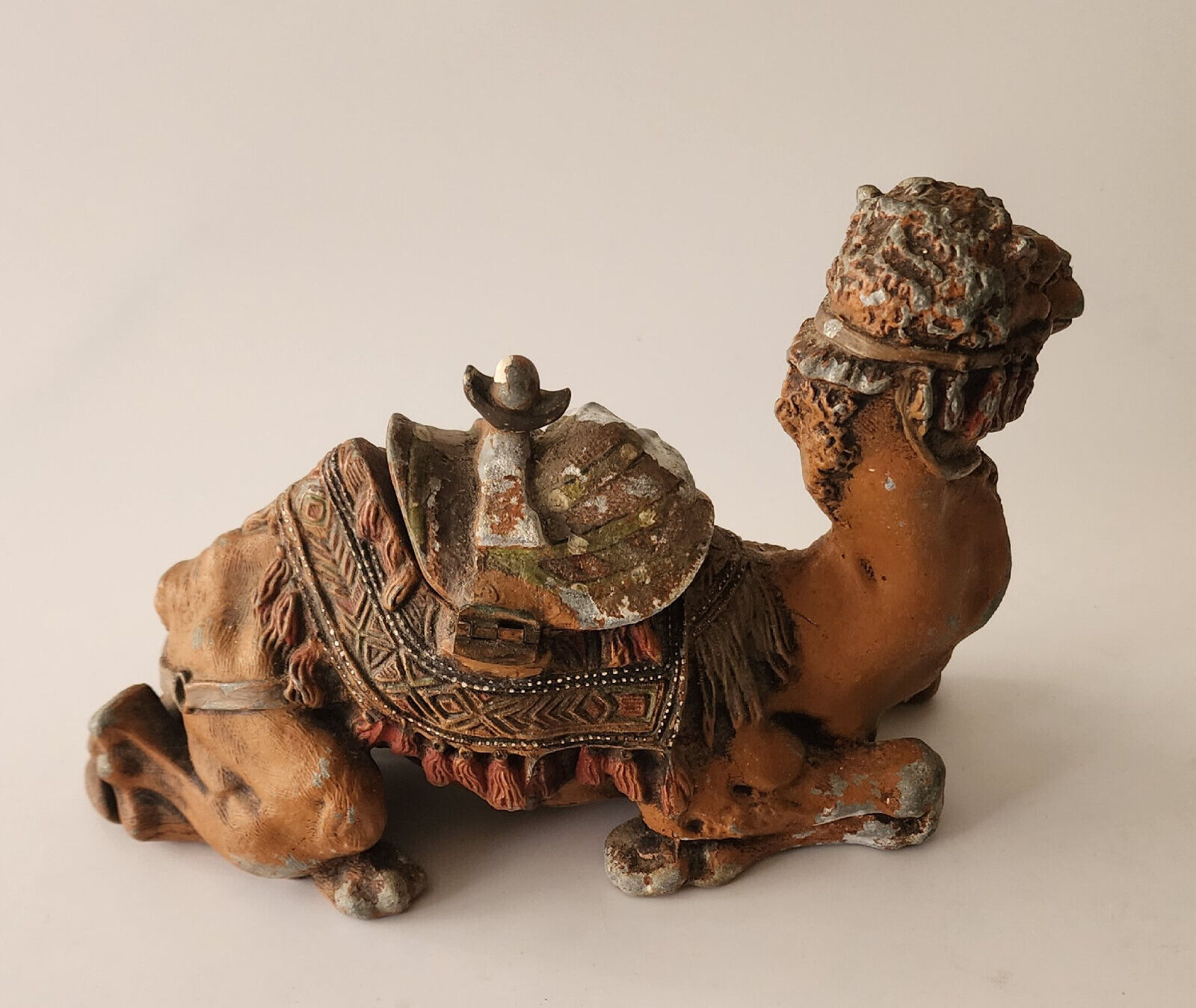 Antique Austrian Cast Metal Sitting Camel Inkwell, 1900