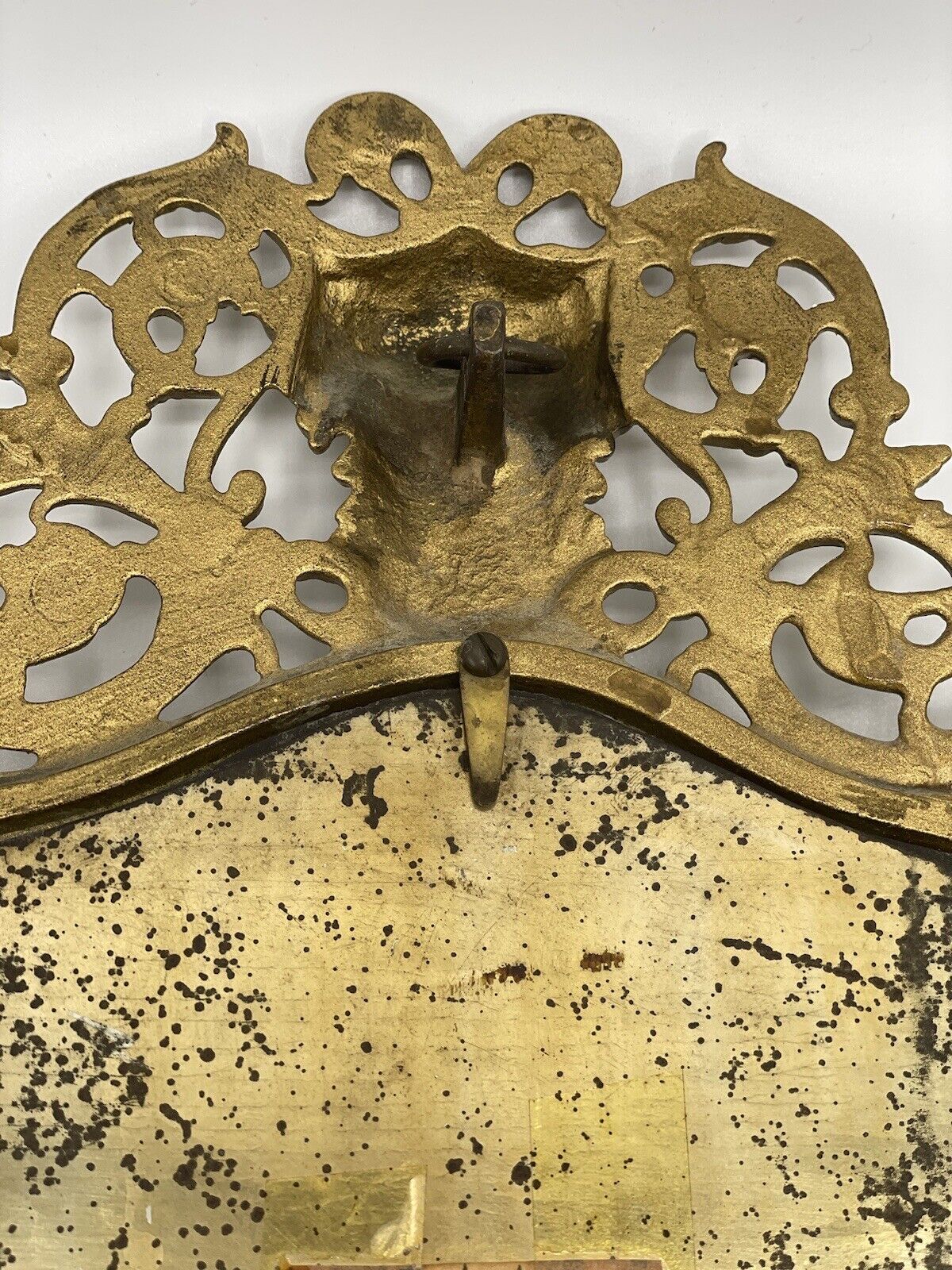 1800s Victorian Bronze Bacchus Bevel Edge Mirror Candlelit
