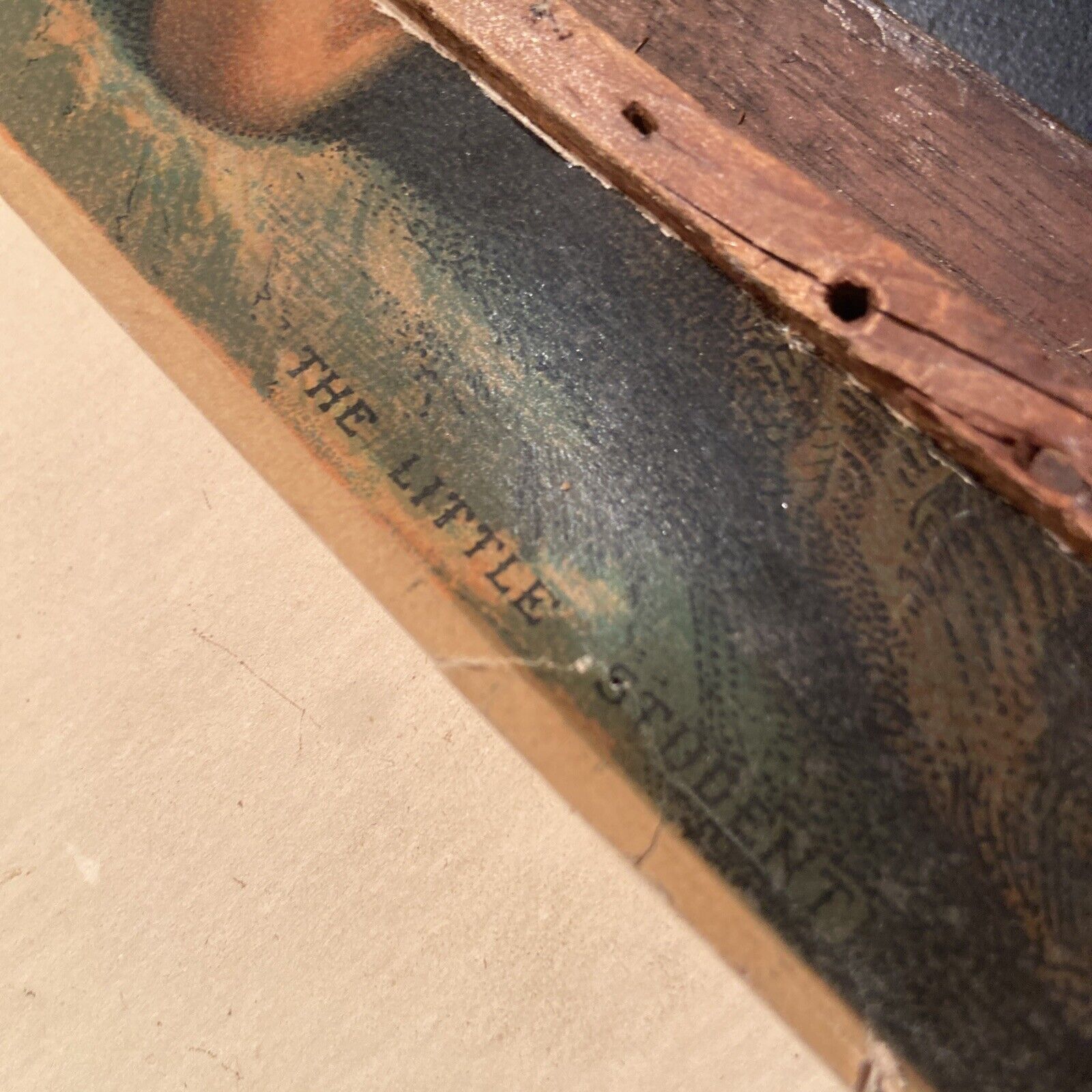 1800's Antique Print in Black Forest Wood Frame