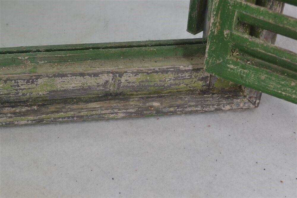 19th Century Architectural Arch Shutter Mirror - Green Grunge